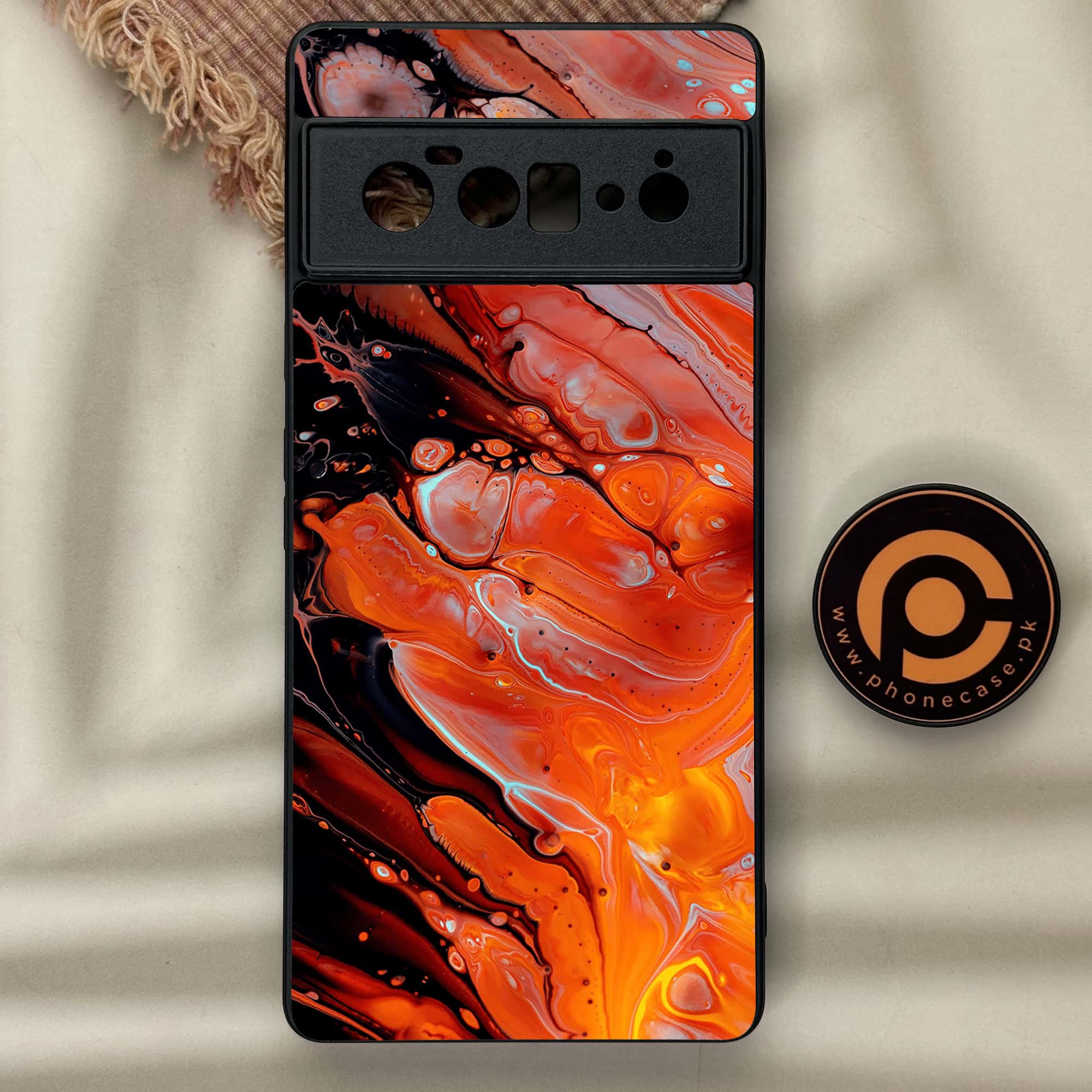 Google Pixel 6 Pro - Liquid Marble Series - Premium Metal Printed soft Bumper Shock Proof Case