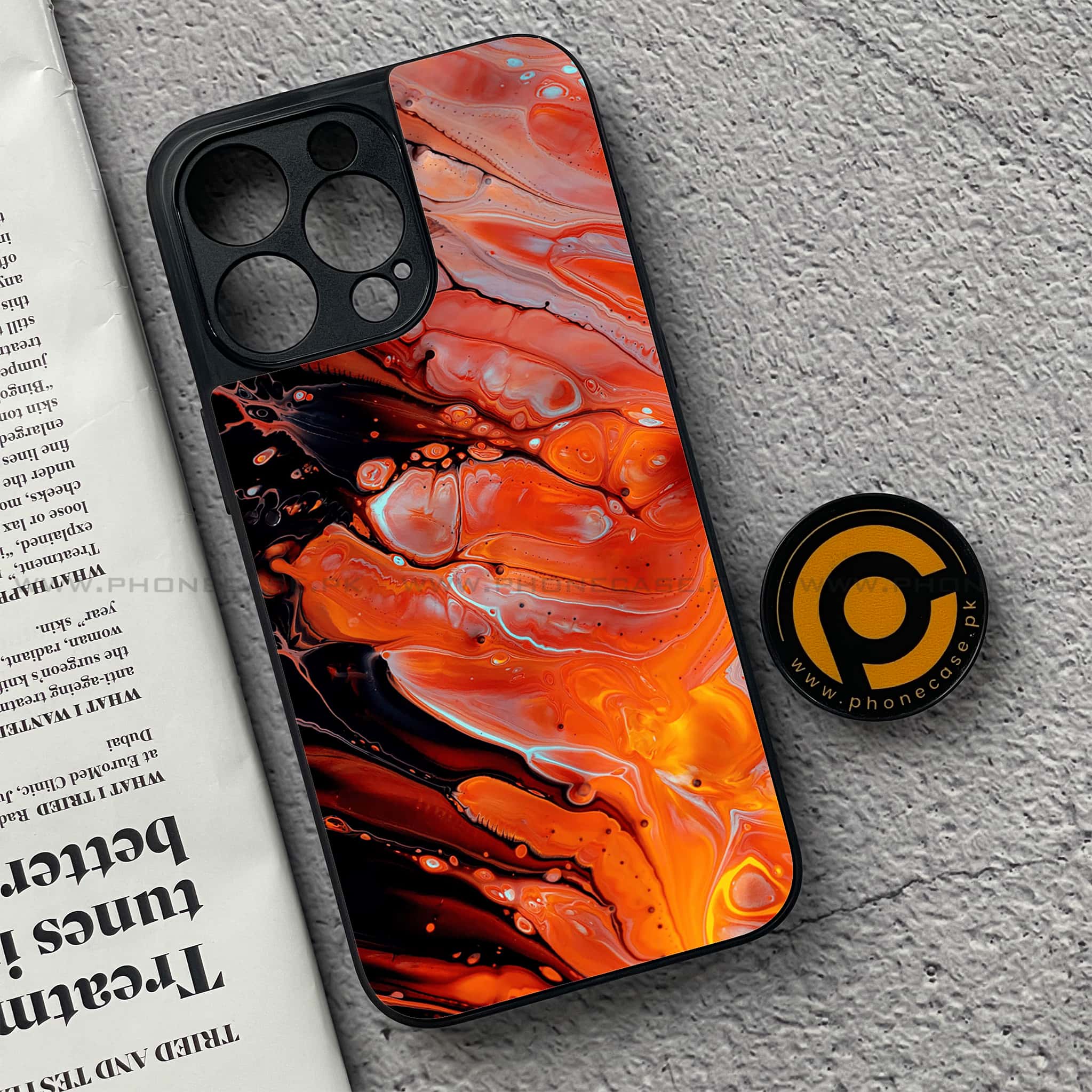 iPhone 15 Pro - Liquid Marble Series - Premium Metal Printed soft Bumper shock Proof Case