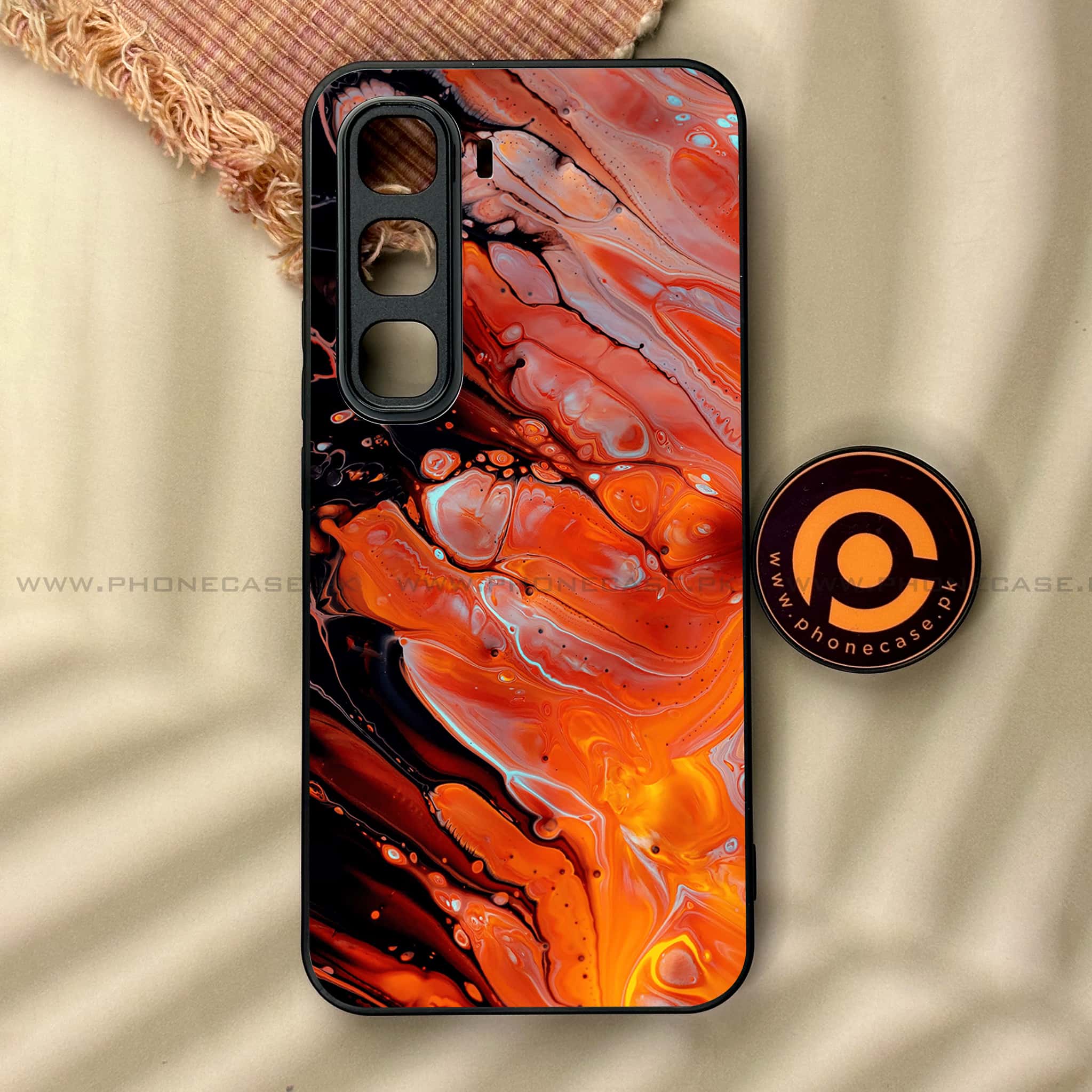 Infinix Hot 60 Pro - Liquid Marble Series - Premium Metal Printed soft Bumper shock Proof Case