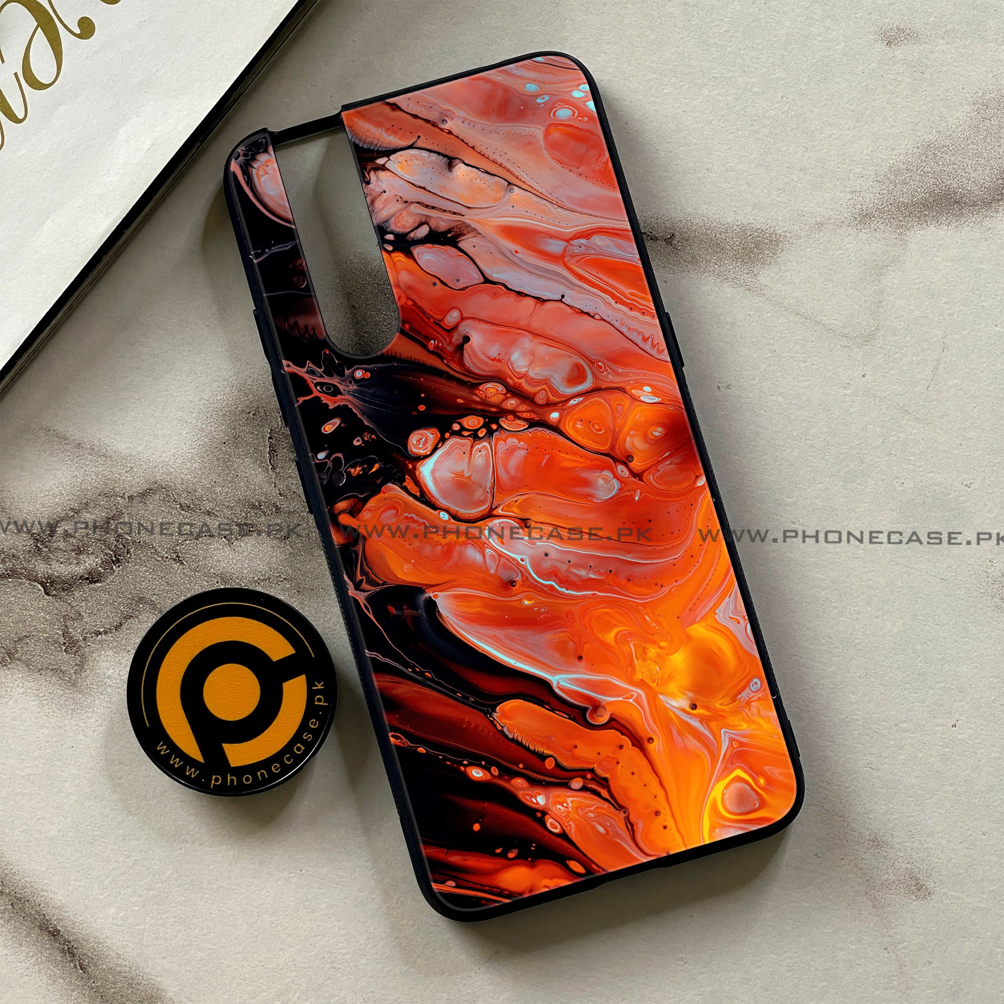 Vivo V15 Pro - Liquid Marble Series - Premium Printed Glass soft Bumper shock Proof Case