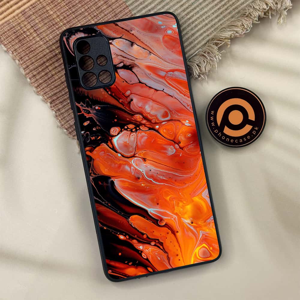 Samsung Galaxy A71 - Liquid Marble Series - Premium Metal Printed soft Bumper shock Proof Case