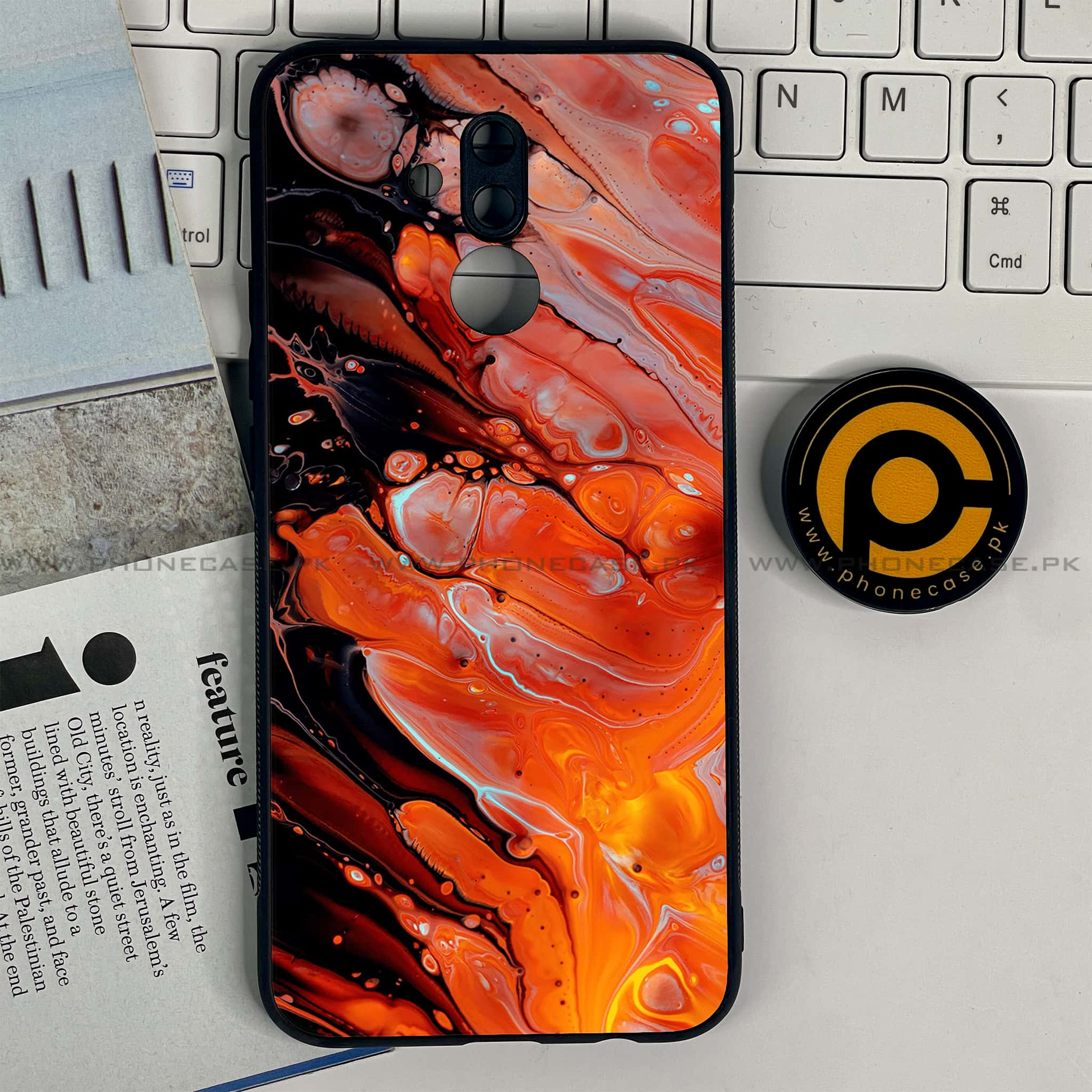 Huawei Mate 20 Lite - Liquid Marble Series - Premium Printed Glass soft Bumper shock Proof Case