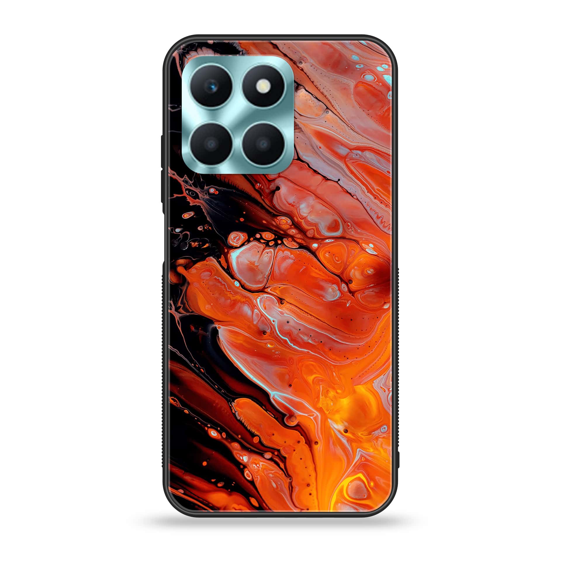 Honor X6a - Liquid Marble Series - Premium Printed Glass soft Bumper shock Proof Case