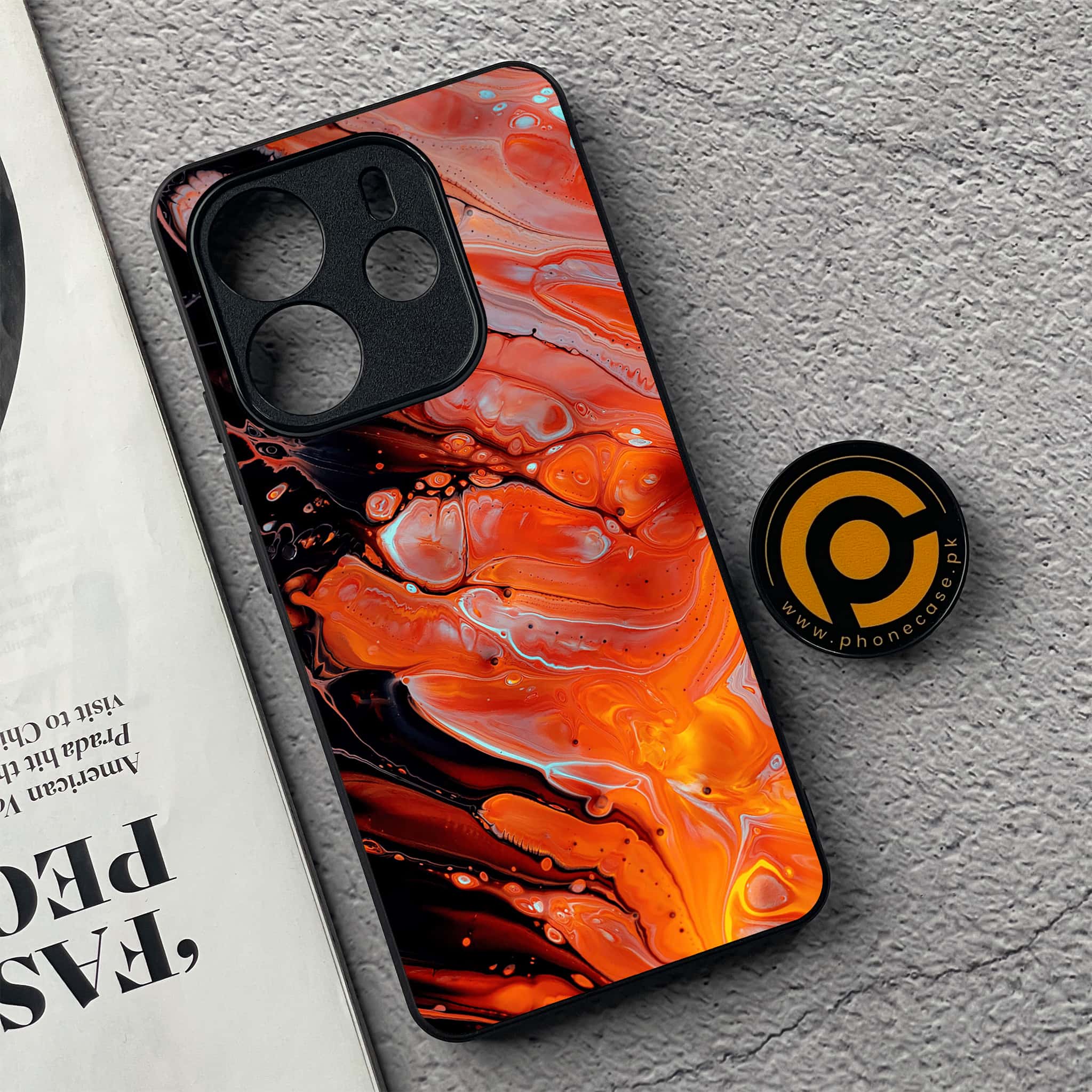 Xiaomi Redmi Note 14 - Liquid Marble Series - Premium Printed Glass soft Bumper shock Proof Case