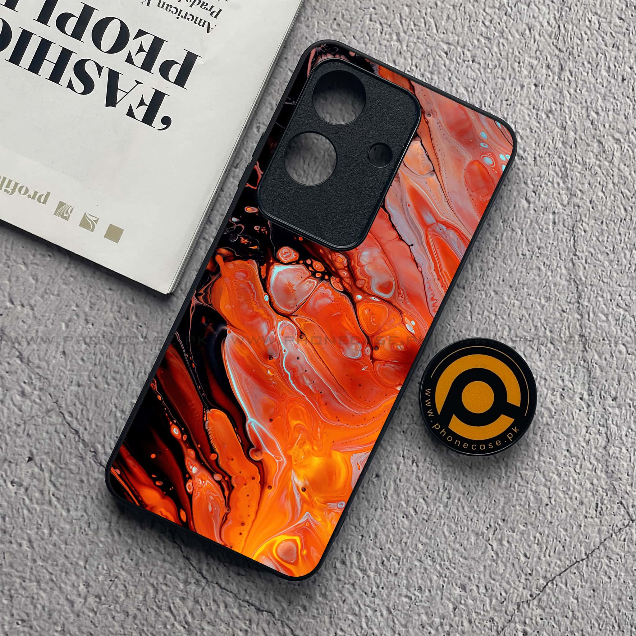 Realme Note 60x - Liquid Marble Series - Premium Printed Glass soft Bumper shock Proof Case