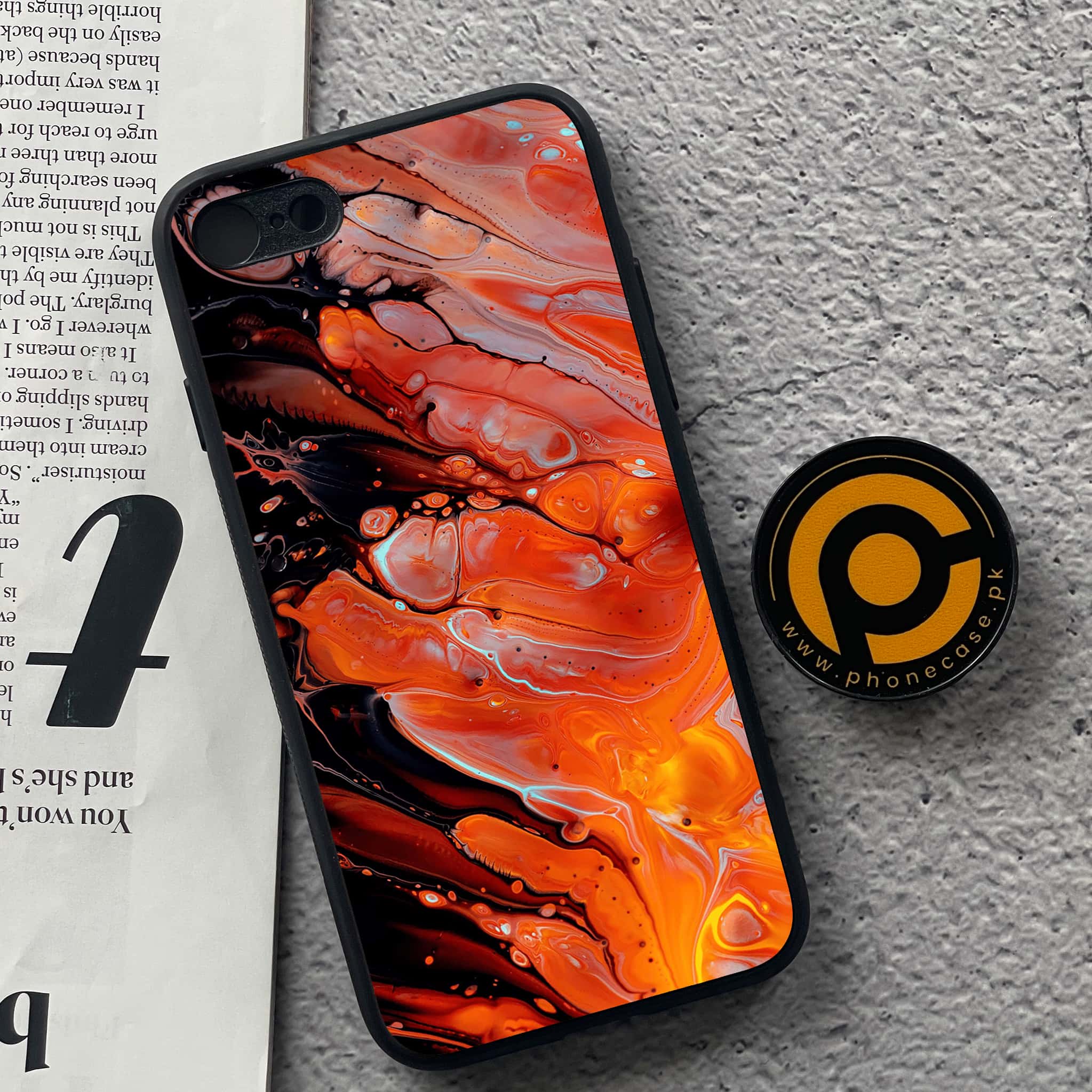 iPhone 7 / 8 - Liquid Marble Series - Premium Printed Glass soft Bumper shock Proof Case