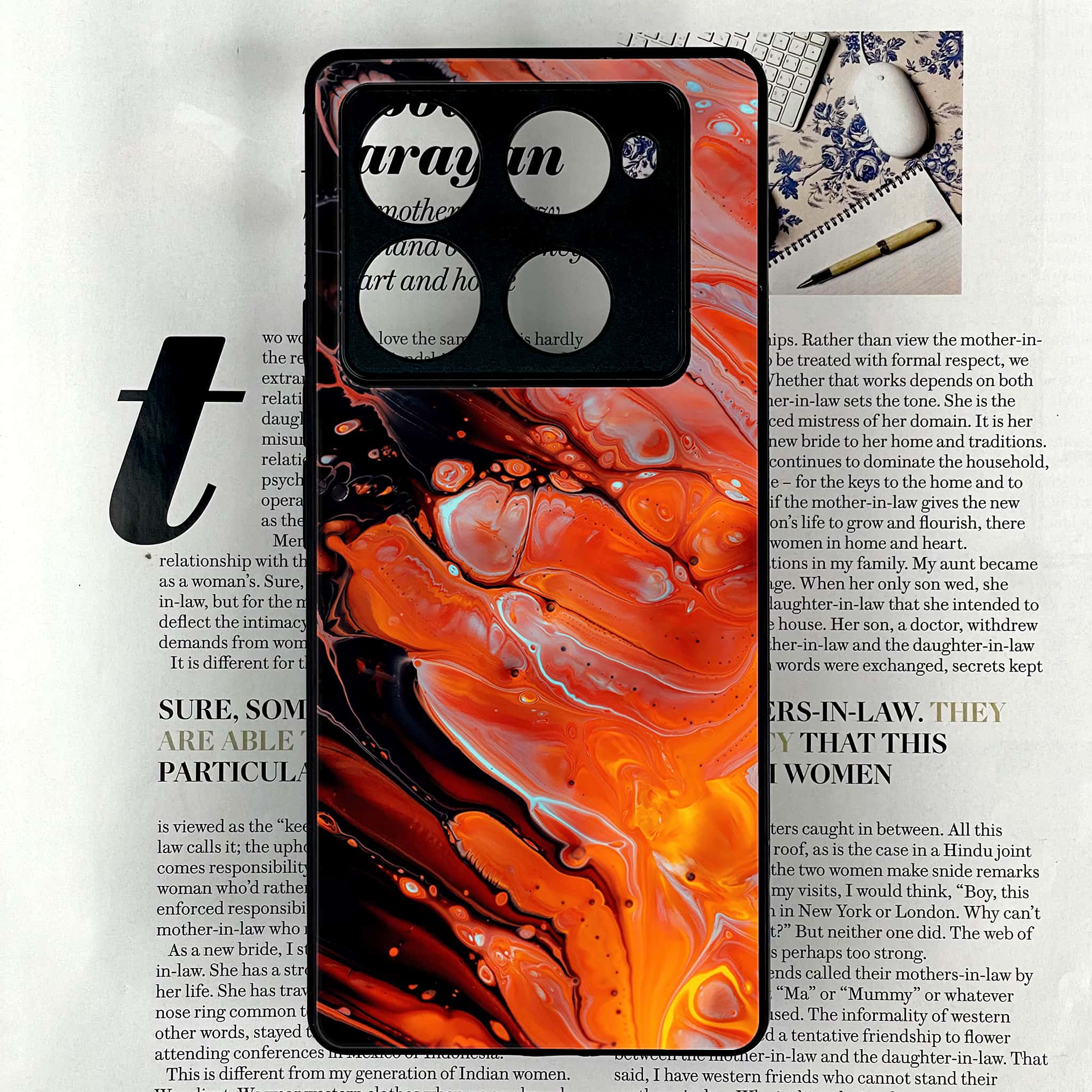 Infinix Note 40 Pro Plus - Liquid Marble Series - Premium Metal Printed soft Bumper shock Proof Case