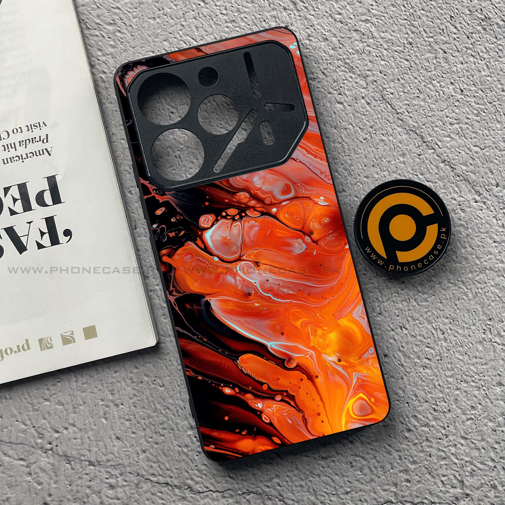 Tecno Pova 6 - Liquid Marble Series - Premium Printed Glass soft Bumper shock Proof Case