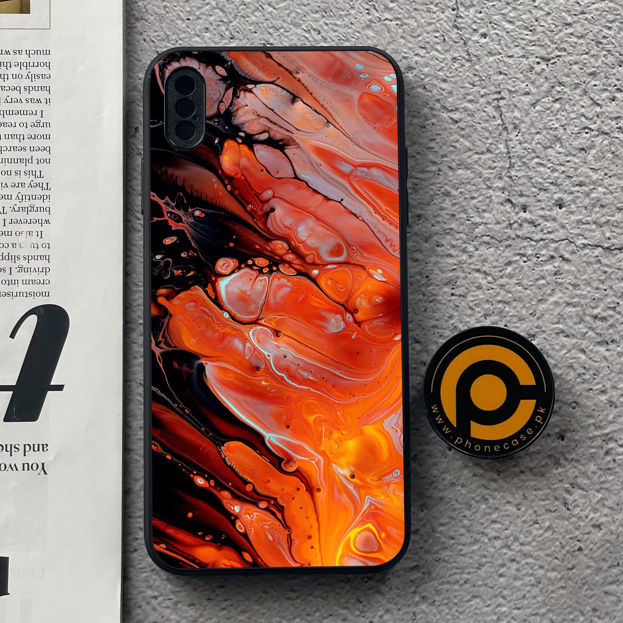iPhone Xs Max - Liquid Marble Series - Premium Metal Printed soft Bumper shock Proof Case