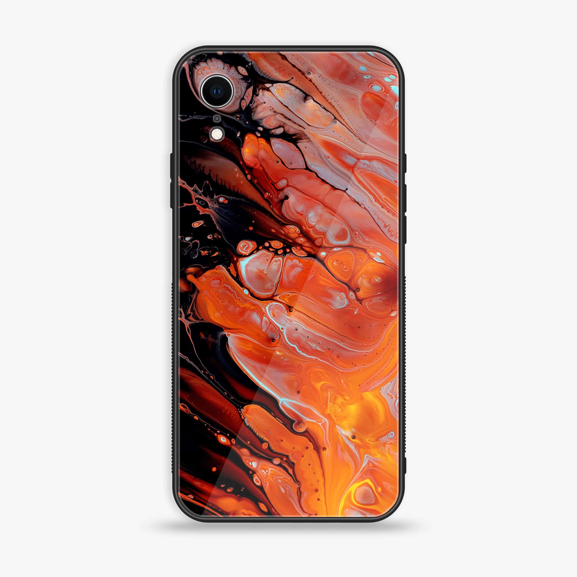 iPhone XR - Liquid Marble Series - Premium Printed Glass soft Bumper shock Proof Case