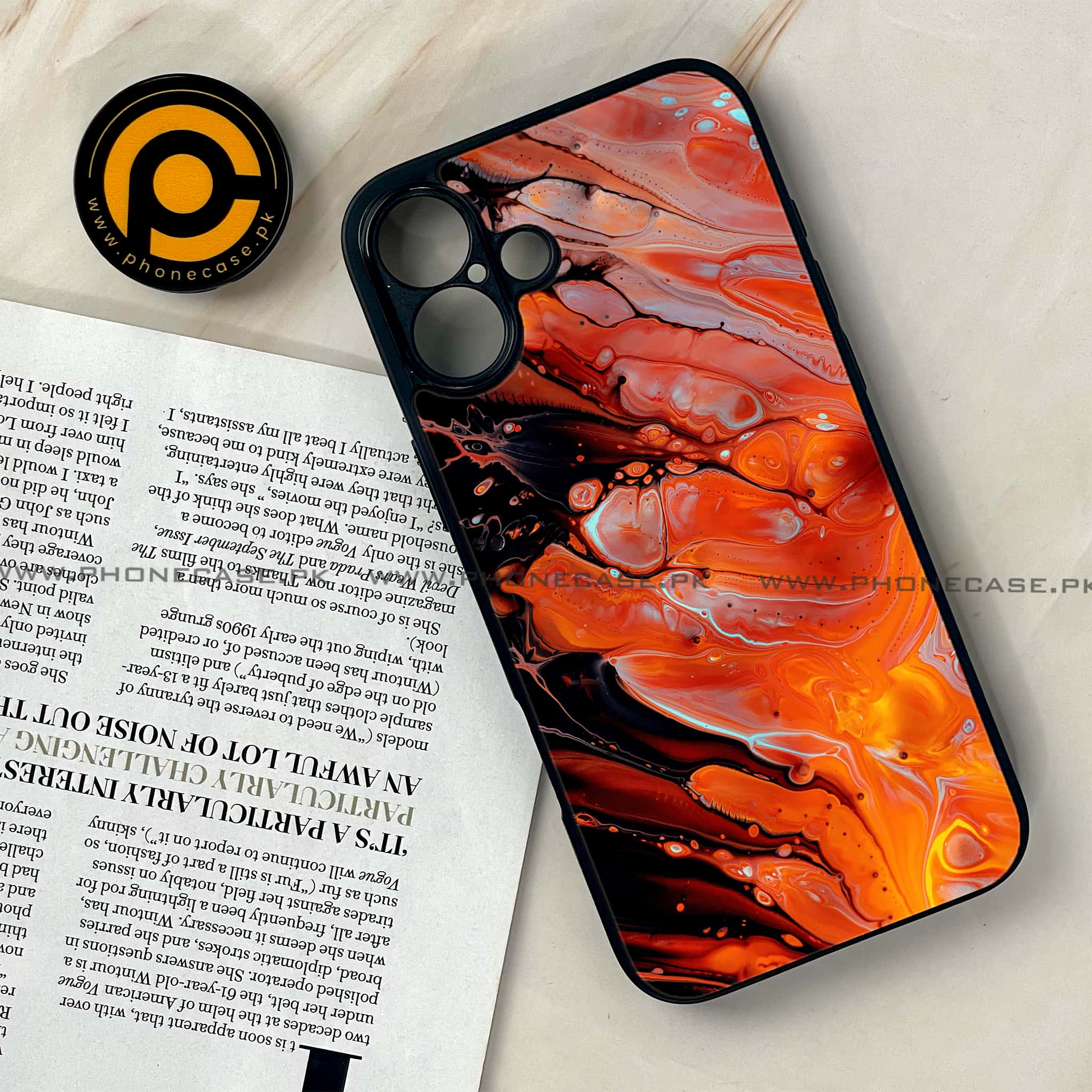 iPhone 16 Plus - Liquid Marble Series - Premium Printed Glass soft Bumper shock Proof Case