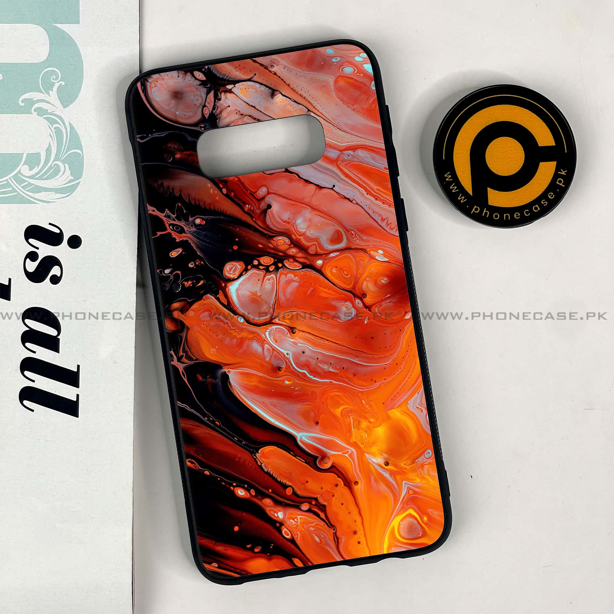 Galaxy S10e - Liquid Marble Series - Premium Printed Glass soft Bumper shock Proof Case