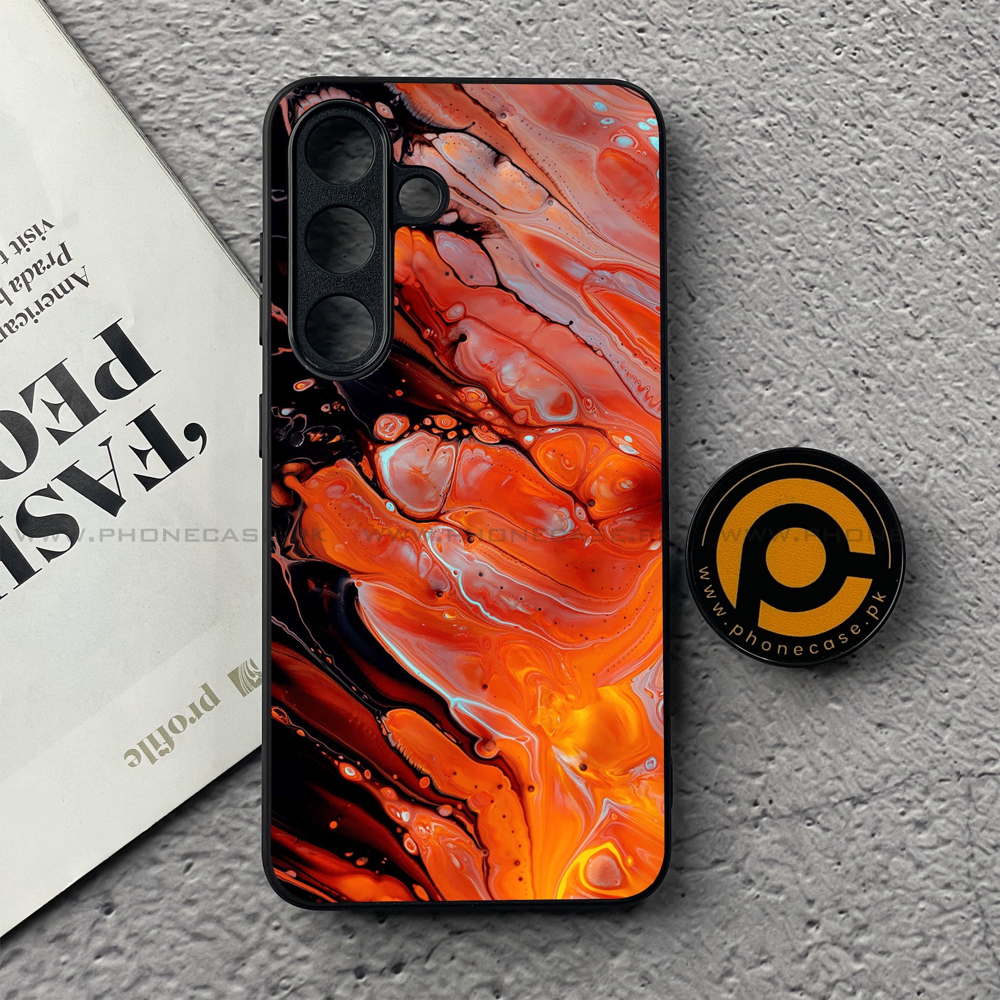 Samsung Galaxy S25 FE - Liquid Marble Series - Premium Metal Printed soft Bumper shock Proof Case