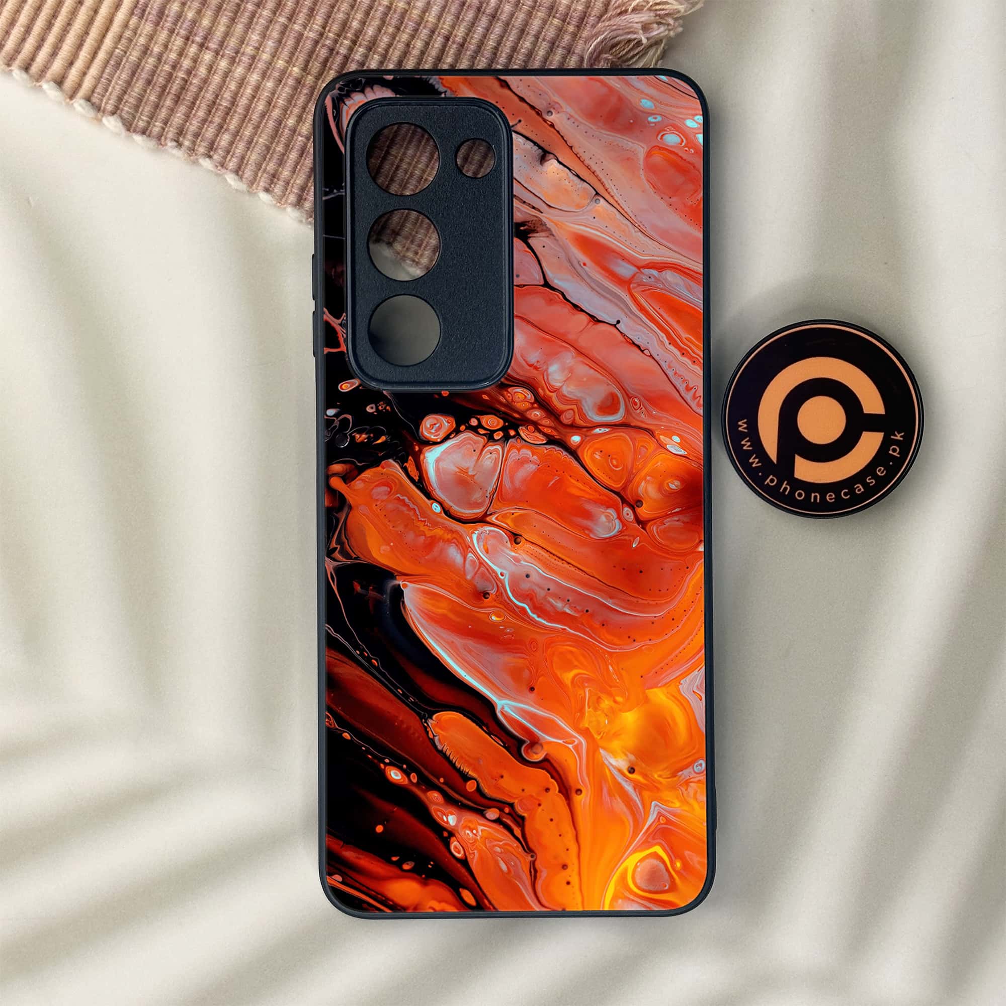 Oppo A5 2025 - Liquid Marble Series - Premium Metal Printed soft Bumper shock Proof Case