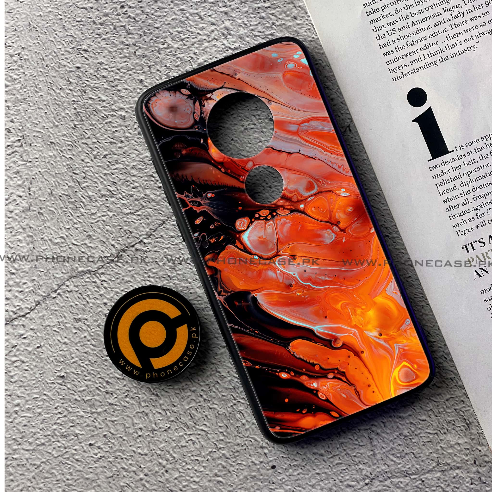 Moto G7 - Liquid Marble Series - Premium Printed Glass soft Bumper shock Proof Case