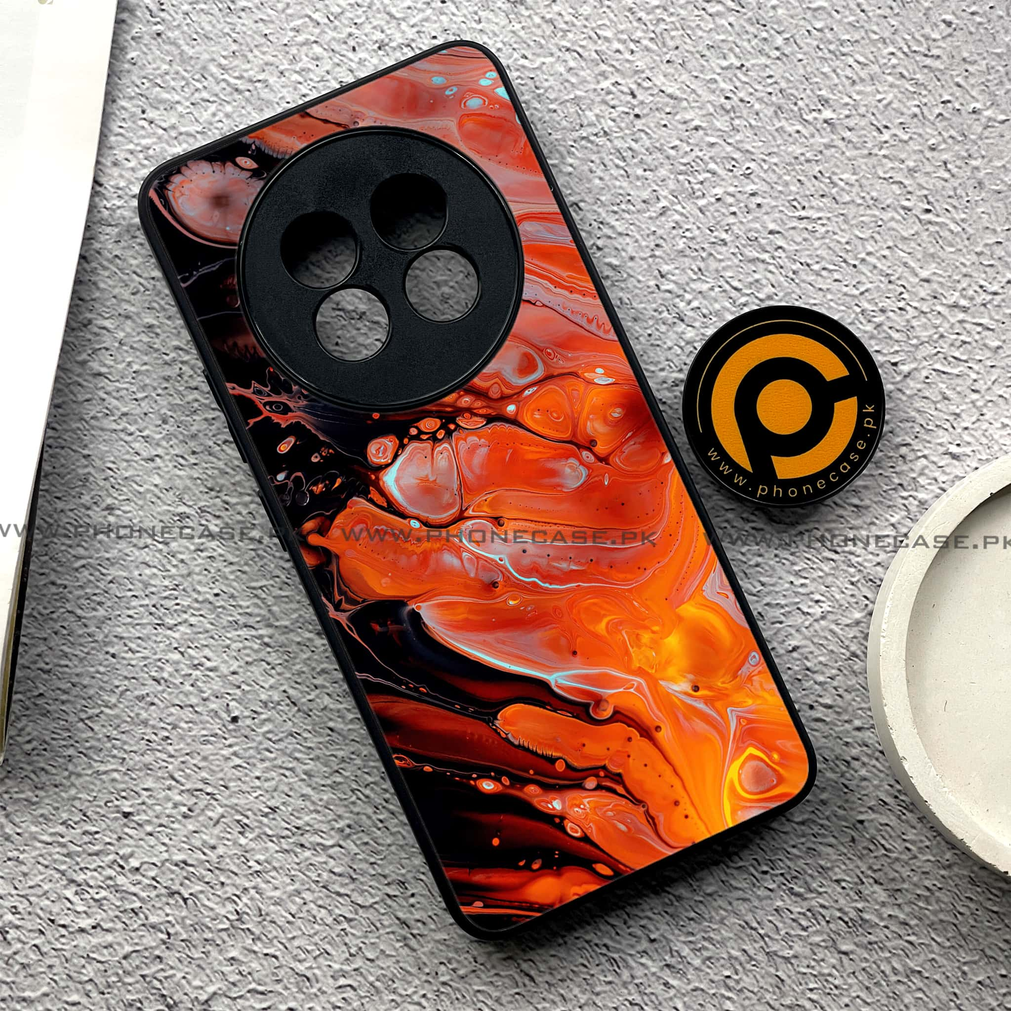 Realme 13 Plus - Liquid Marble Series - Premium Printed Glass soft Bumper shock Proof Case