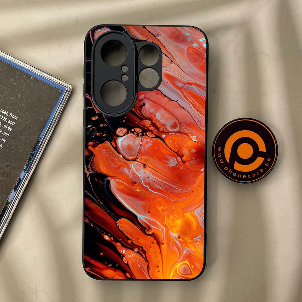 Vivo X200 FE - Liquid Marble Series - Premium Metal Printed soft Bumper Shock Proof Case