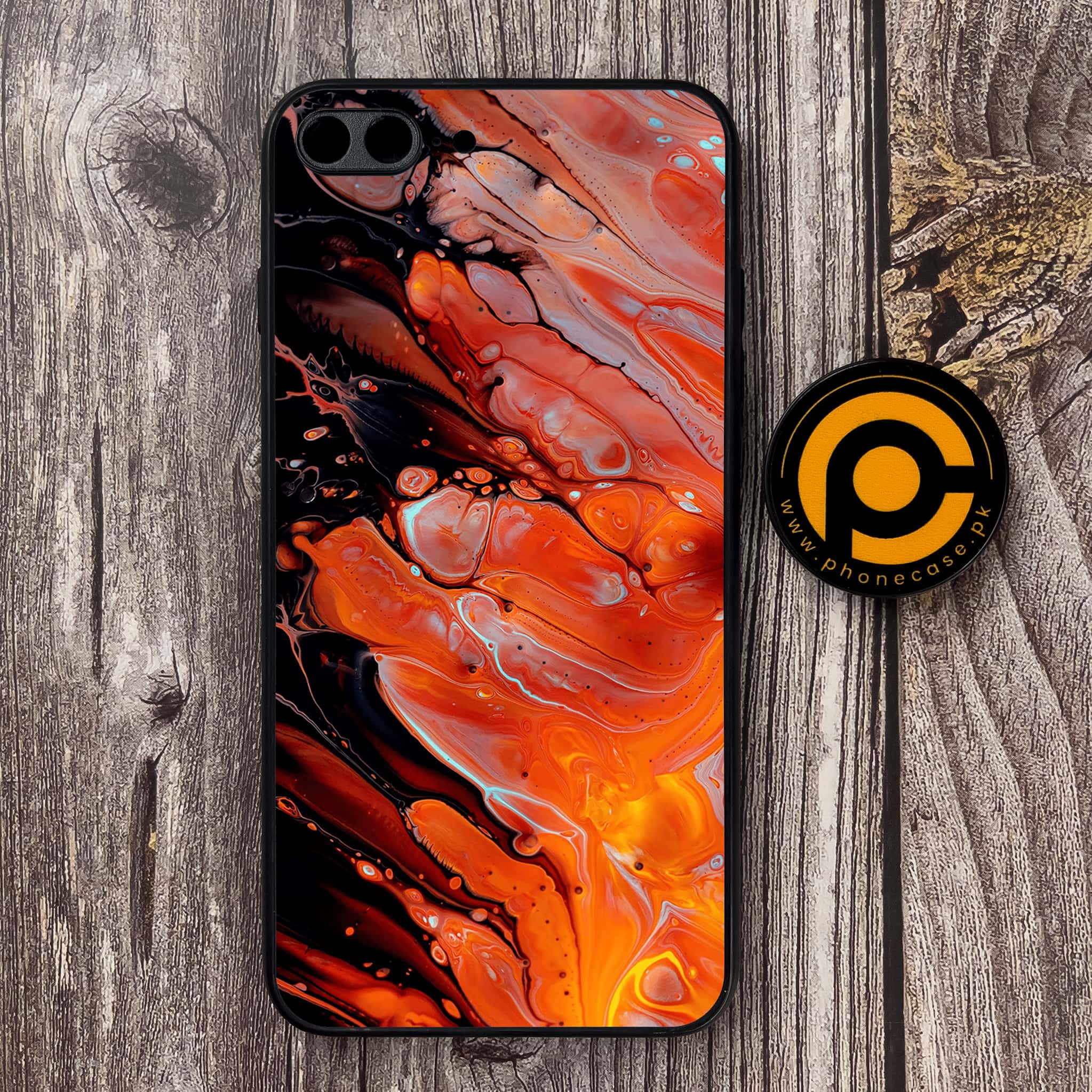 iPhone 7 Plus - Liquid Marble Series - Premium Metal Printed soft Bumper shock Proof Case