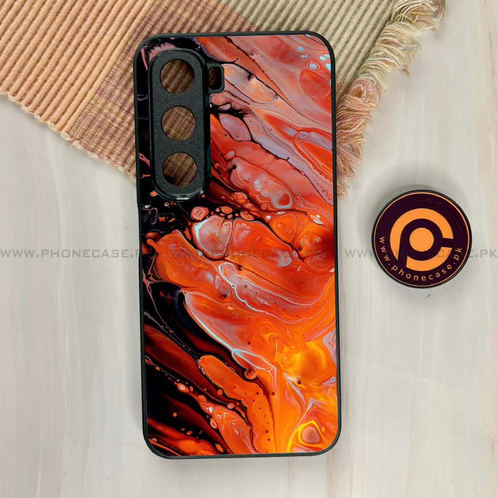 Infinix Hot 60i - Liquid Marble Series - Premium Metal Printed soft Bumper shock Proof Case