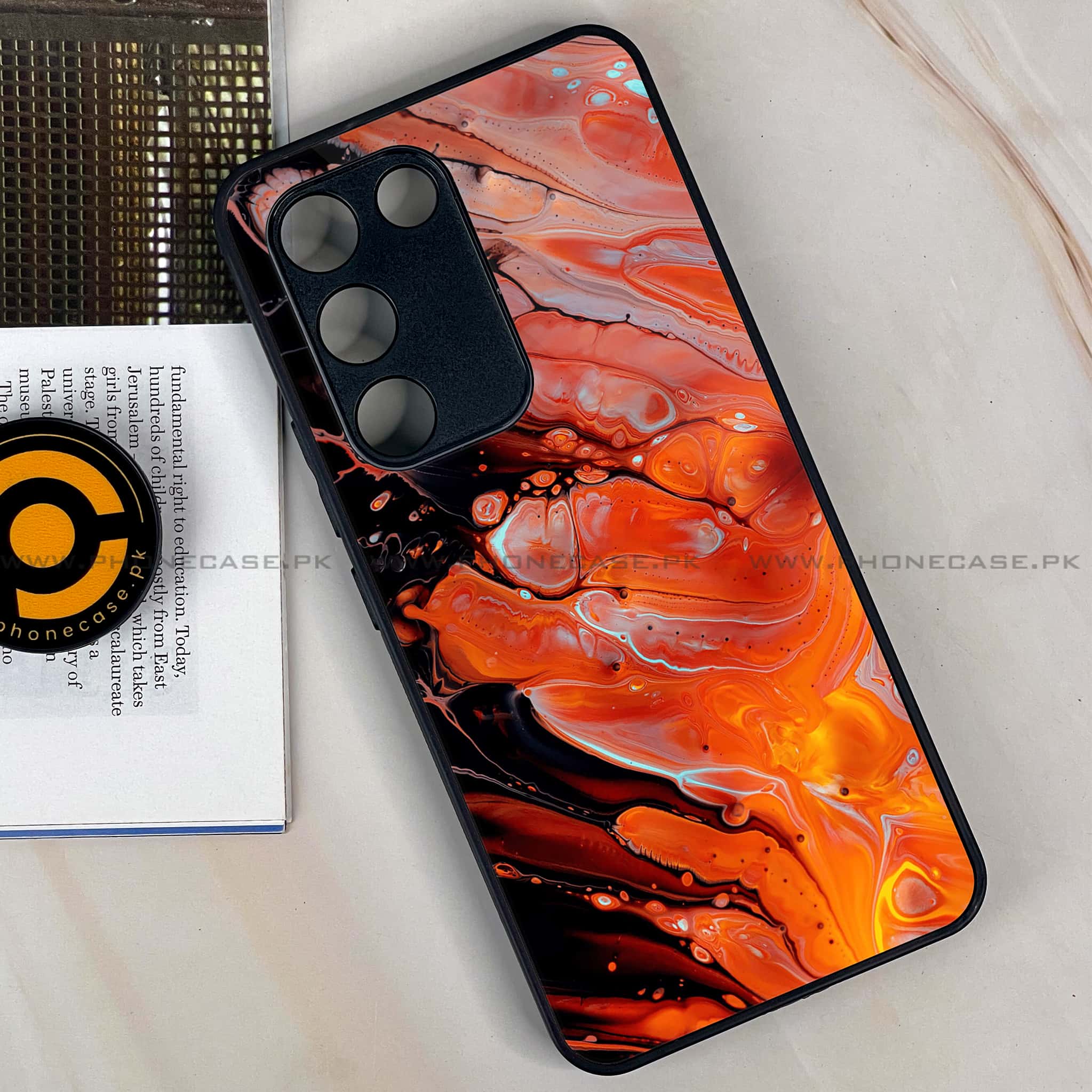 Vivo Y200e - Liquid Marble Series - Premium Metal Printed soft Bumper shock Proof Case