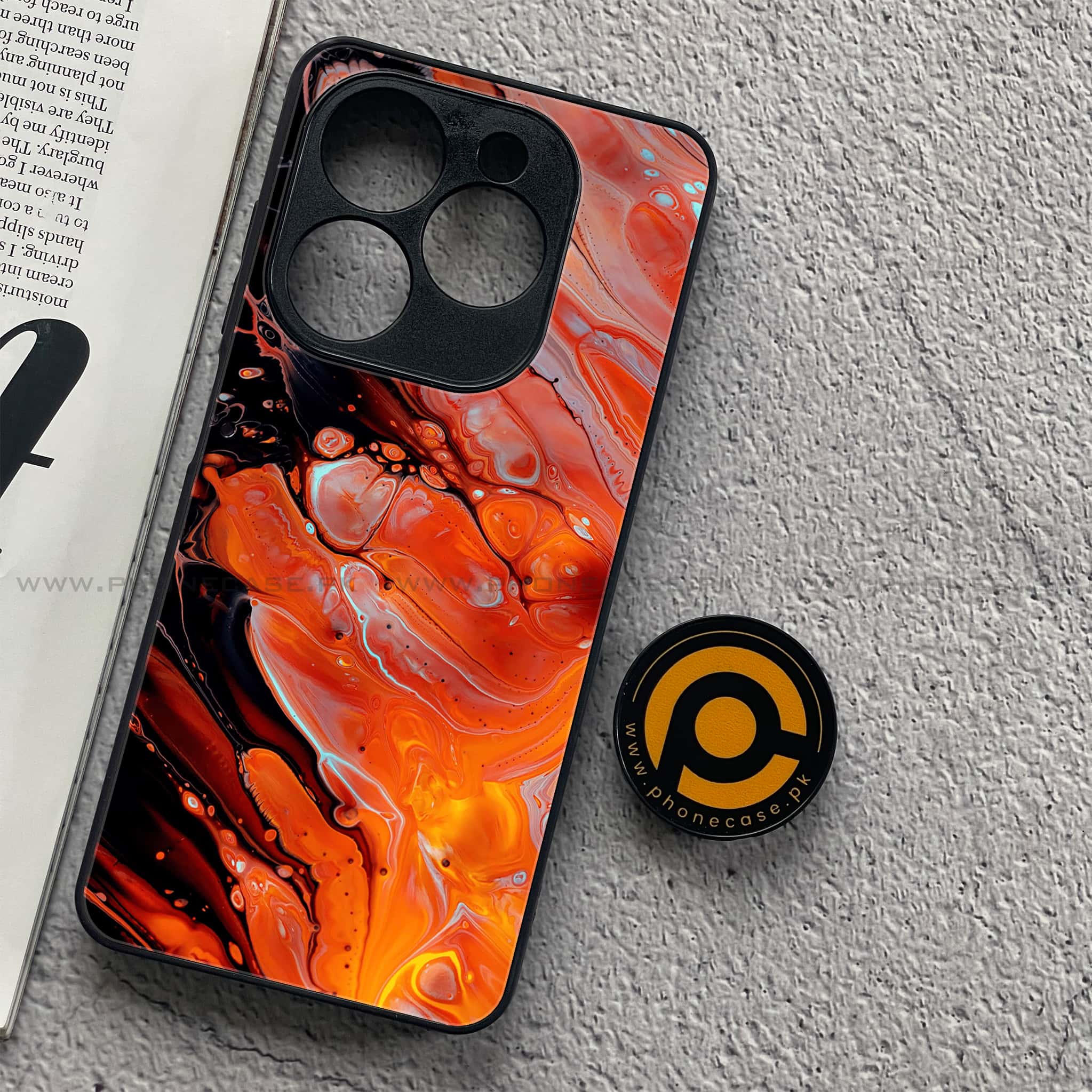 Tecno Pop 8 - Liquid Marble Series - Premium Printed Glass soft Bumper shock Proof Case