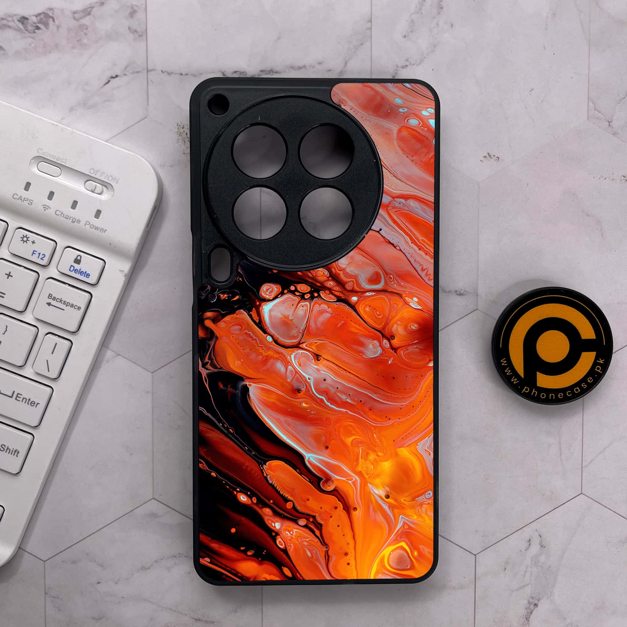 Tecno Camon 30 Premier - Liquid Marble Series - Premium Metal Printed soft Bumper shock Proof Case