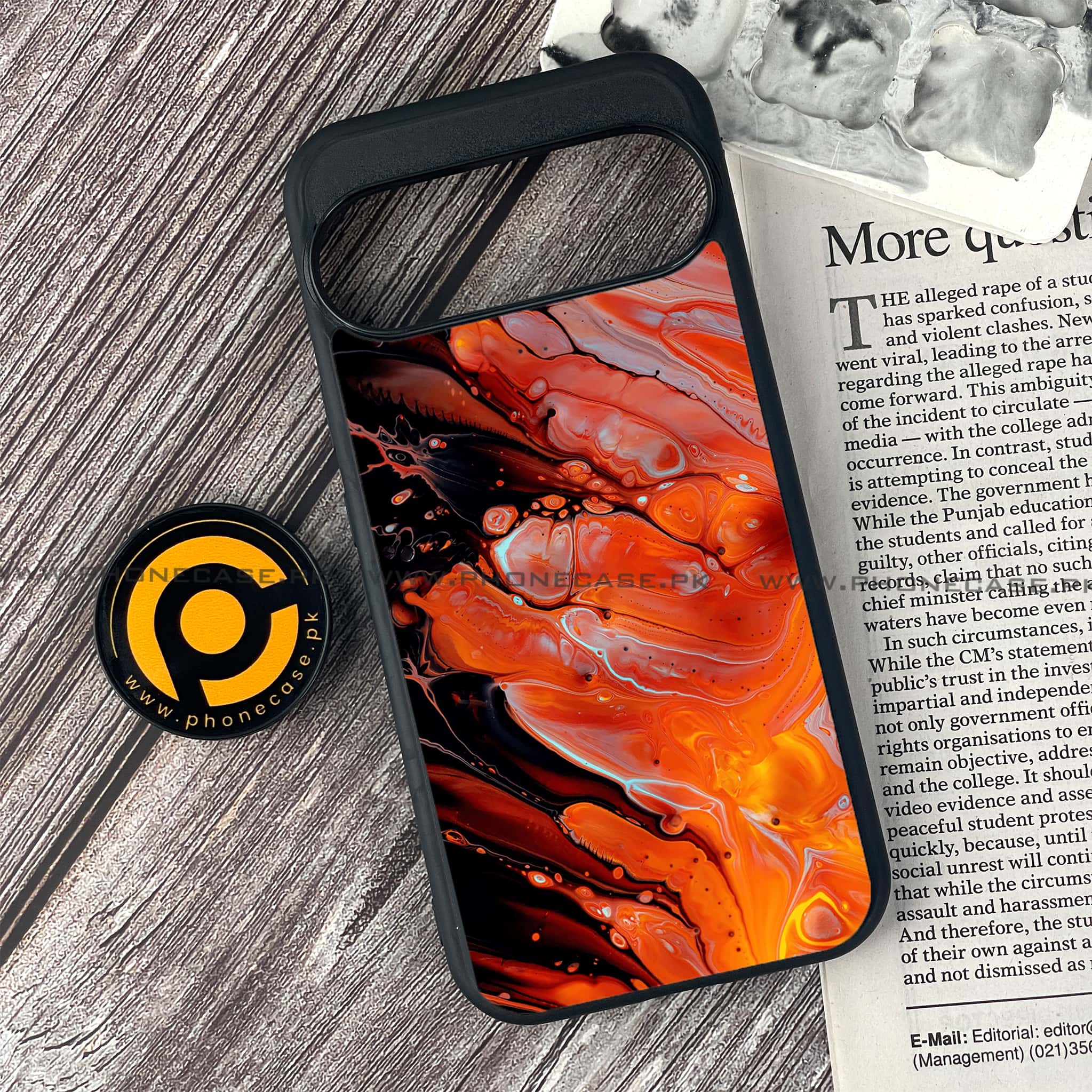Google Pixel 9 - Liquid Marble Series - Premium Metal Printed soft Bumper Shock Proof Case