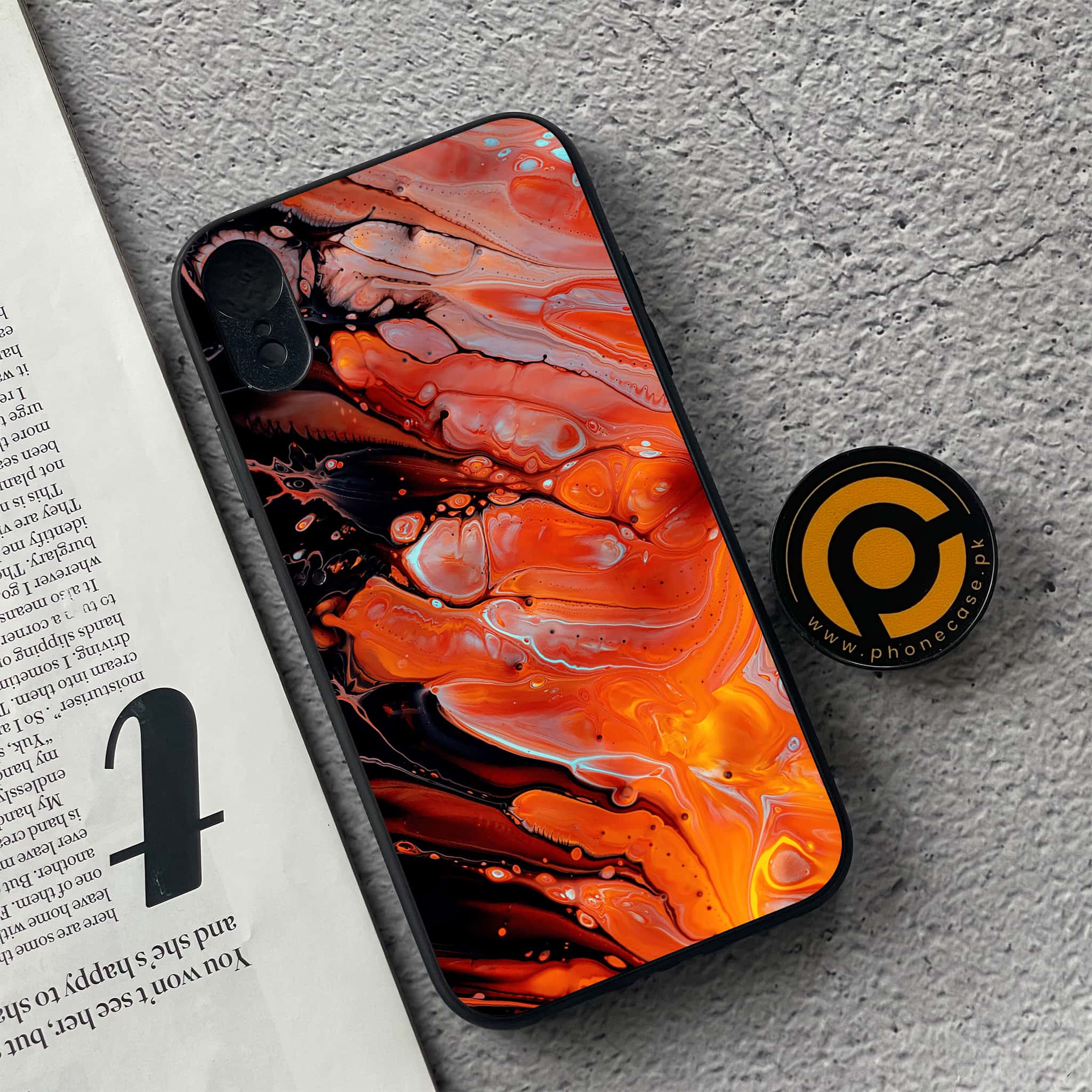 iPhone XR - Liquid Marble Series - Premium Metal Printed soft Bumper shock Proof Case