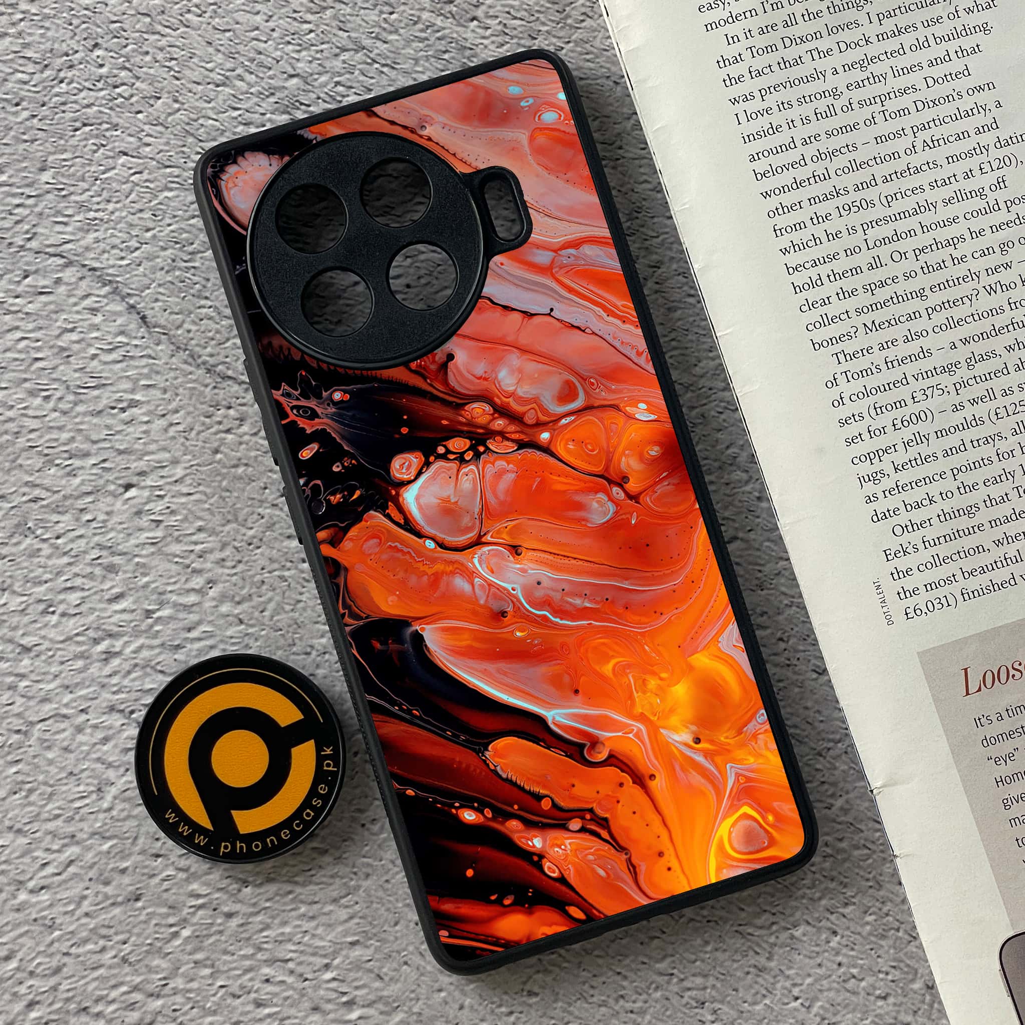 Tecno Spark 20 pro plus - Liquid Marble Series - Premium Printed Glass soft Bumper shock Proof Case
