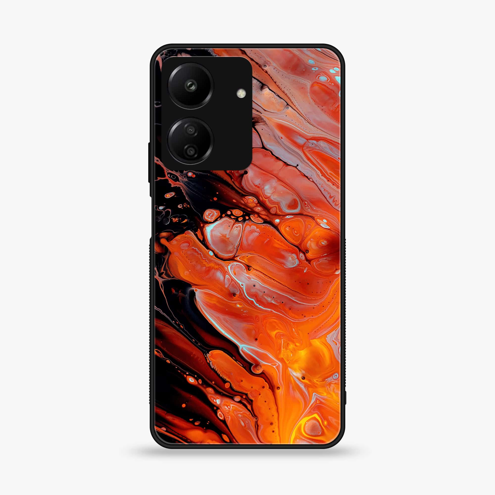 Xiaomi Poco C65 - Liquid Marble Series - Premium Printed Glass soft Bumper shock Proof Case