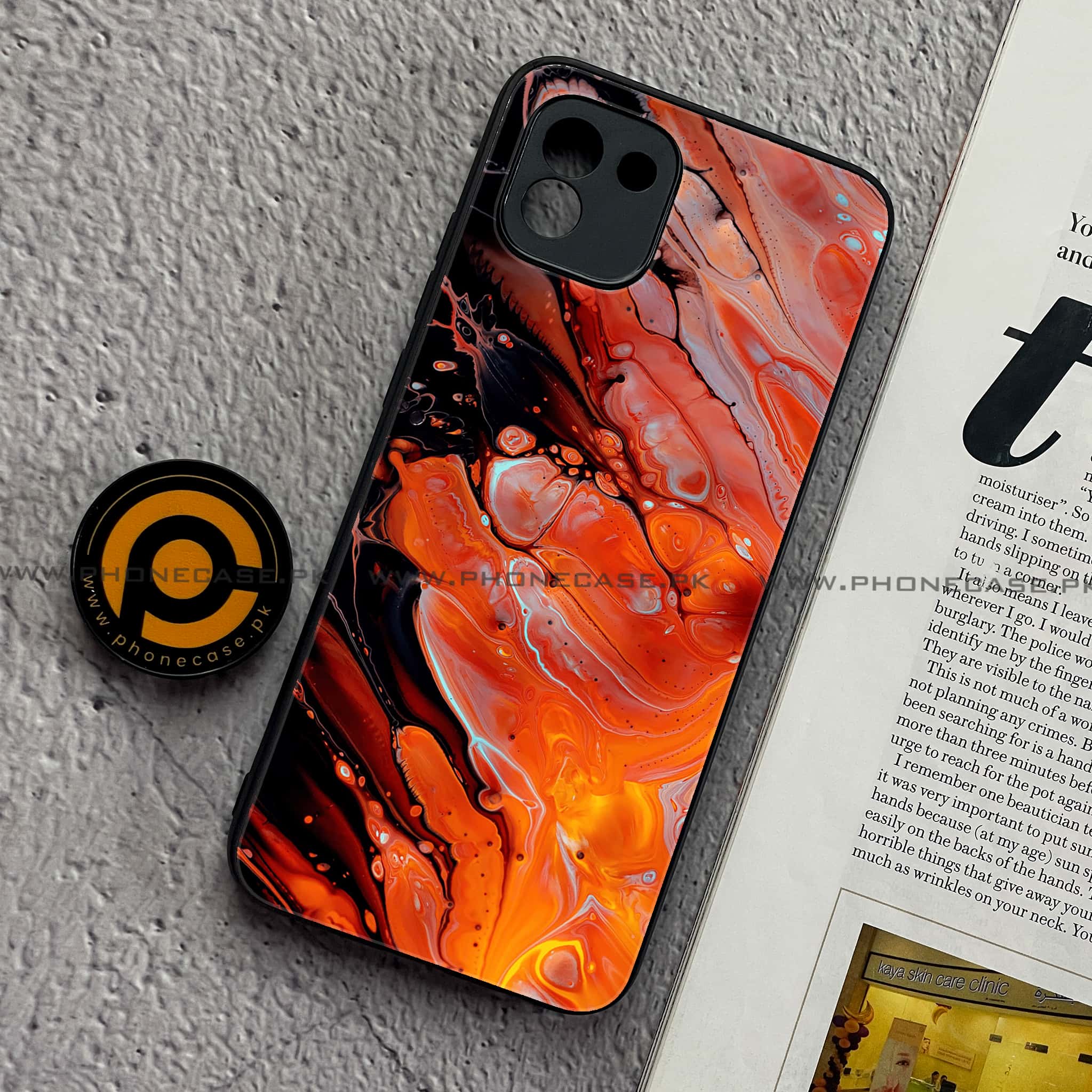 Samsung Galaxy A03 - Liquid Marble Series - Premium Printed Glass soft Bumper shock Proof Case