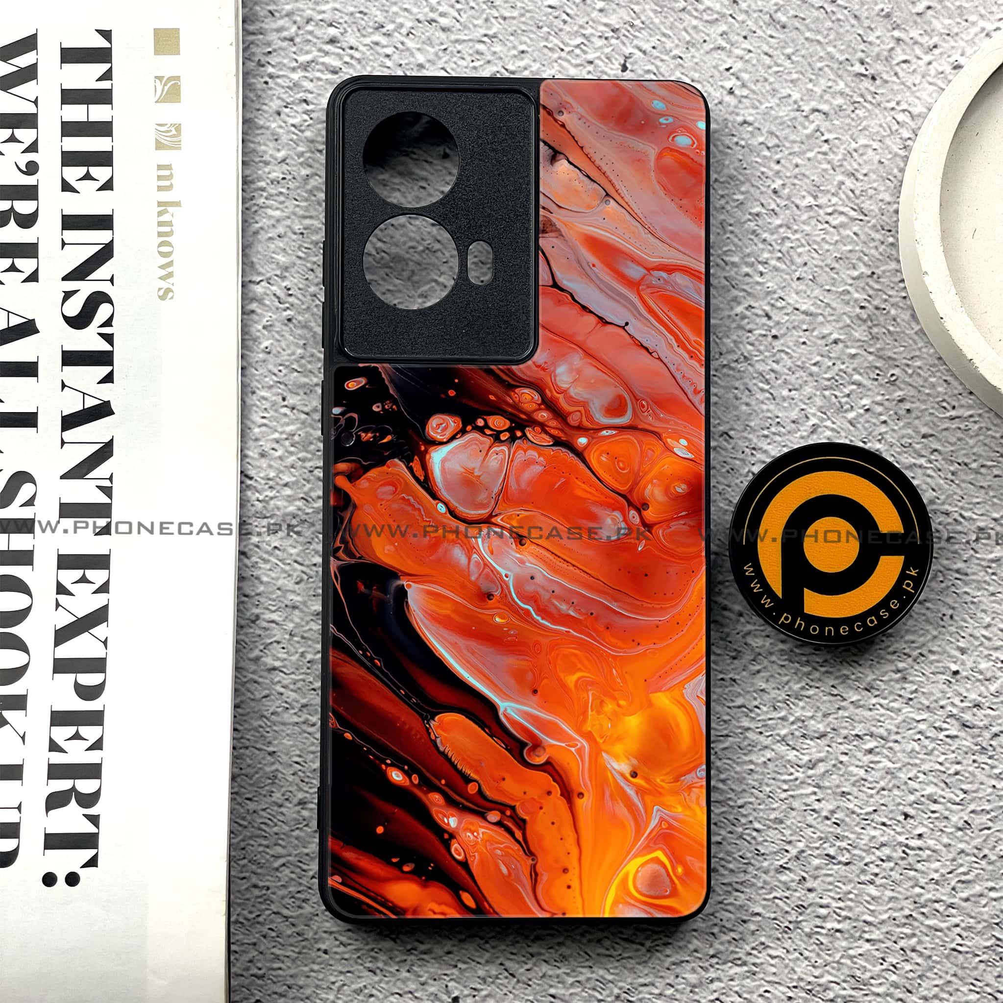 Moto G85 - Liquid Marble Series - Premium Printed Glass soft Bumper shock Proof Case