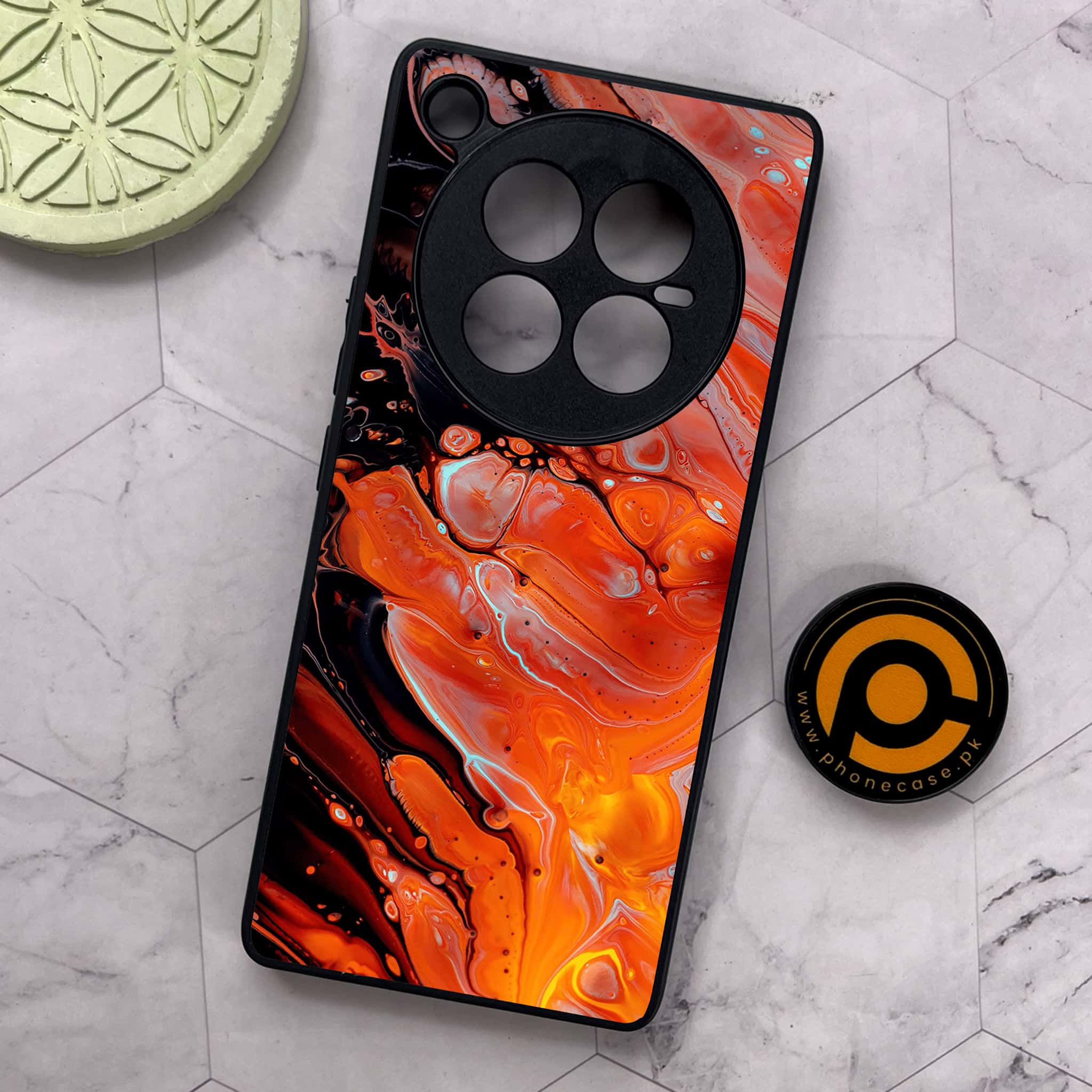 Infinix Zero 40 5G - Liquid Marble Series - Premium Metal Printed soft Bumper shock Proof Case