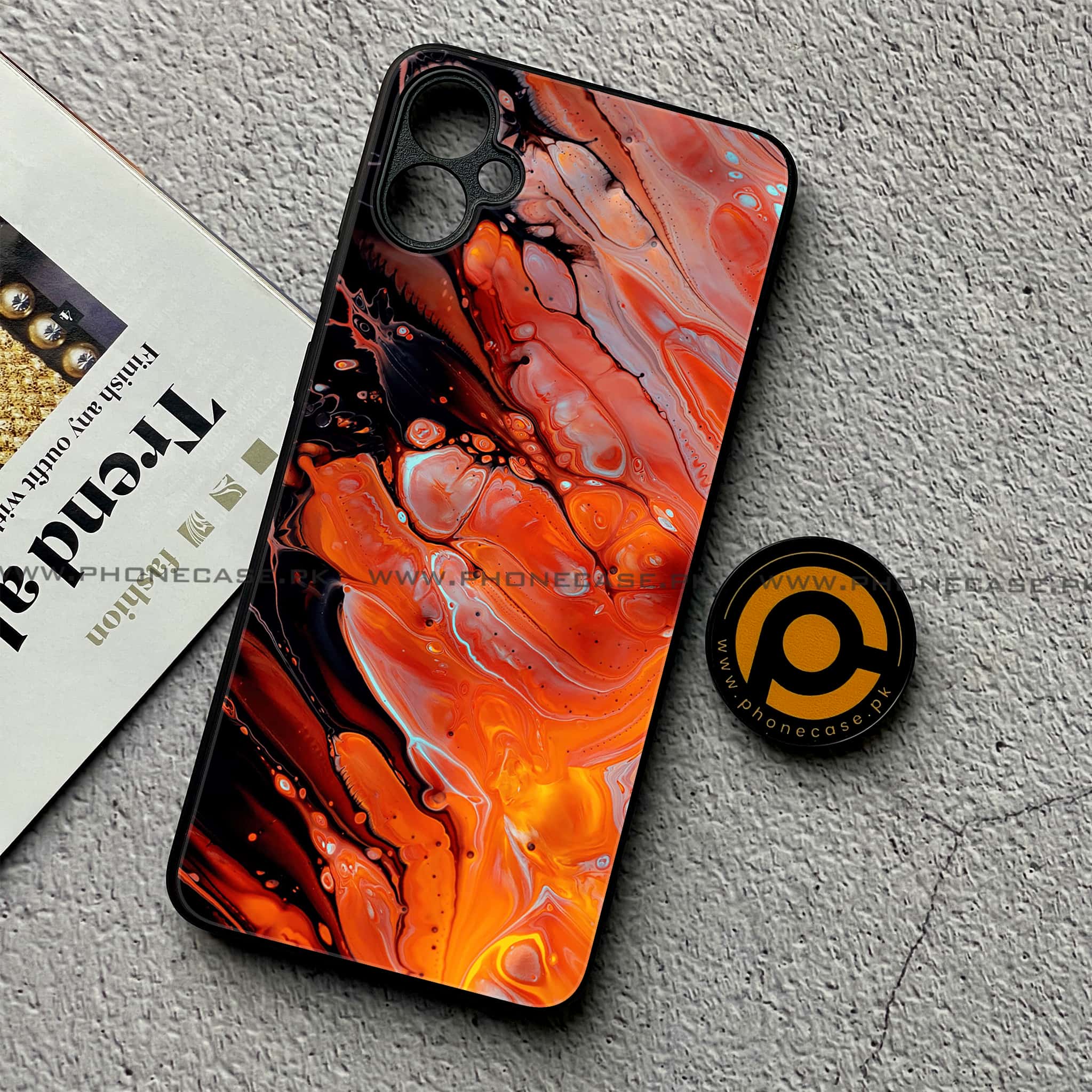 Samsung Galaxy A05 - Liquid Marble Series - Premium Metal Printed soft Bumper shock Proof Case