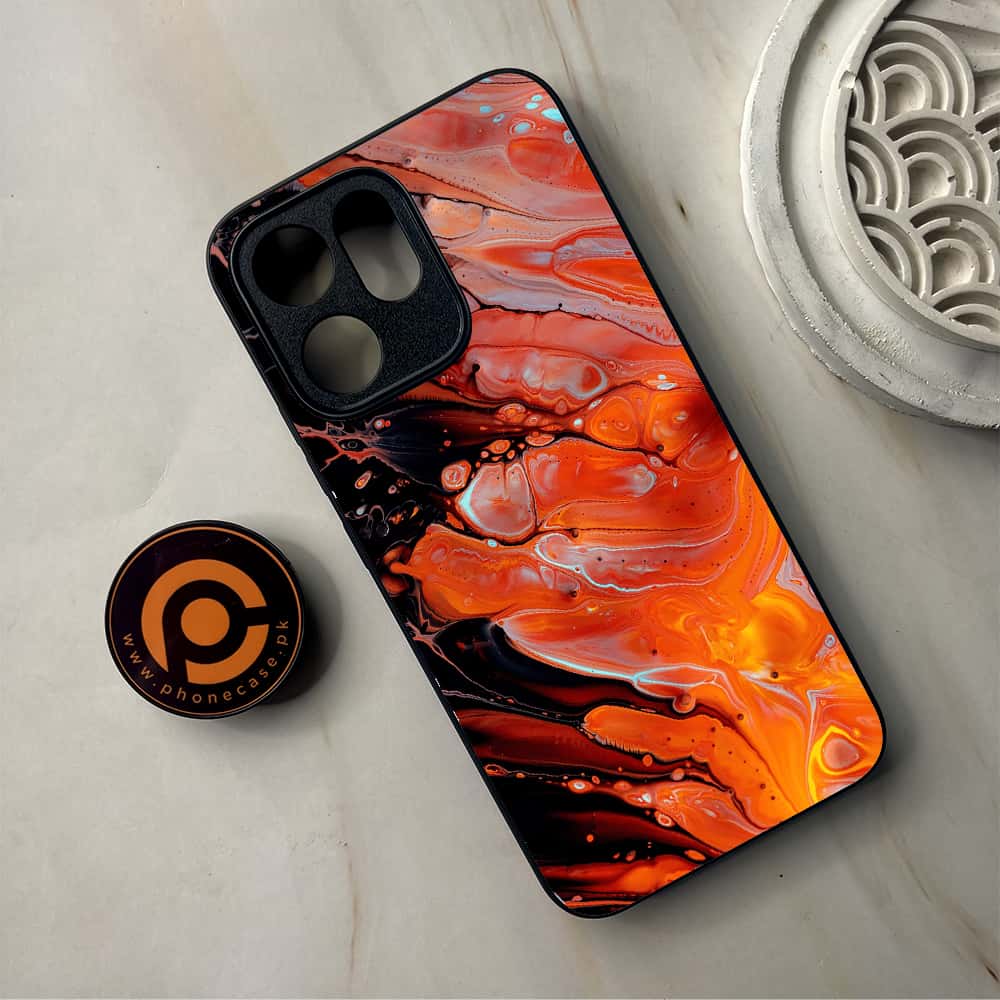 Oppo Reno 14F - Liquid Marble Series - Premium Metal Printed Soft Bumper Shockproof Case
