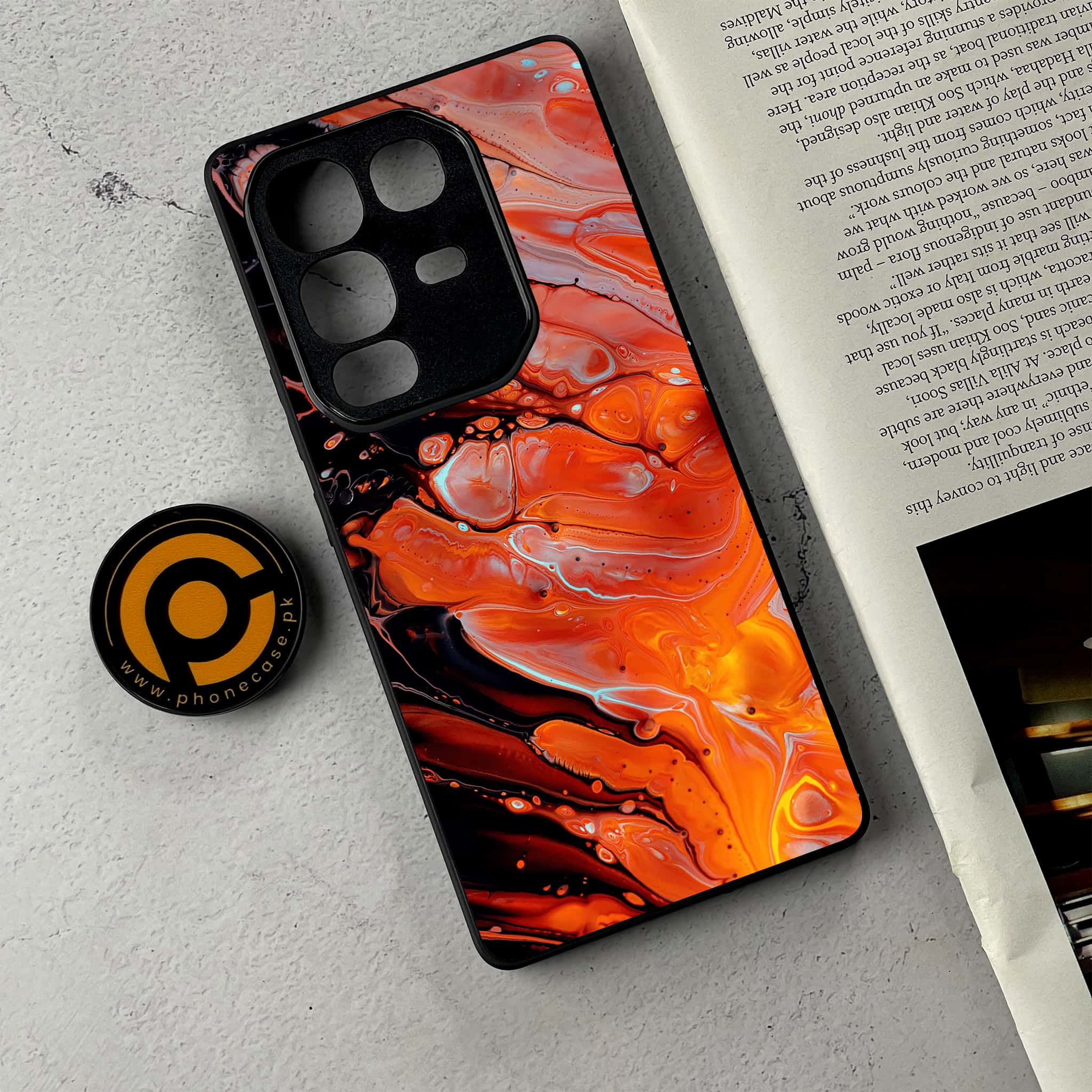 Infinix Note 50 - Liquid Marble Series - Premium Metal Printed Soft Bumper Shockproof Case