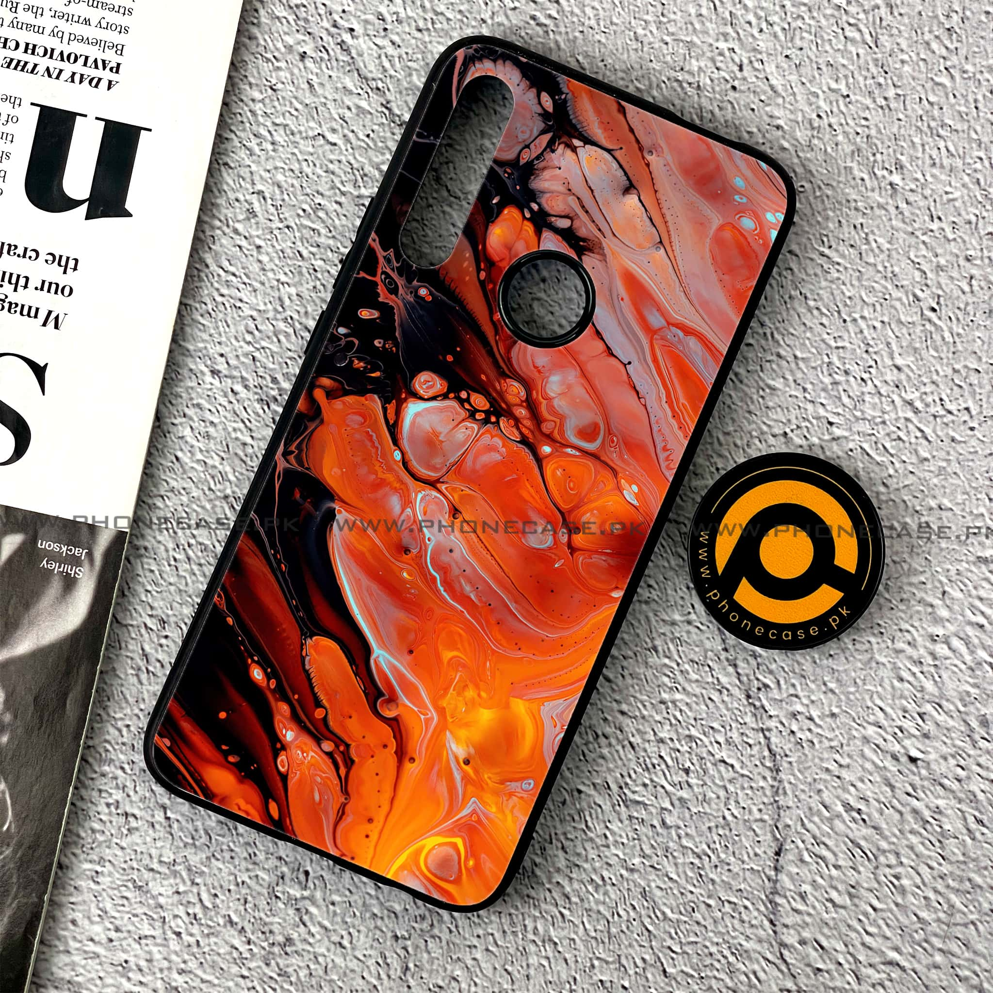 Huawei Y9 Prime (2019) - Liquid Marble Series - Premium Printed Glass soft Bumper shock Proof Case