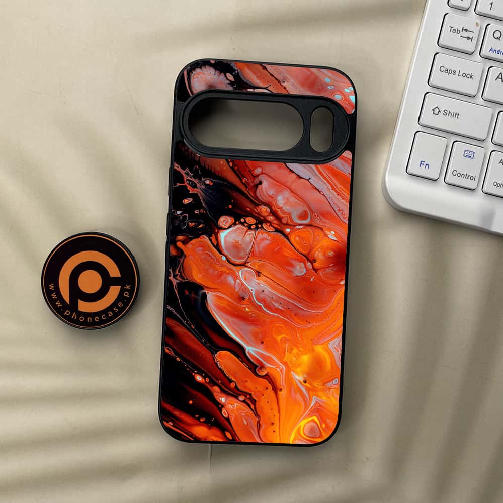 Google Pixel 10  - Liquid Marble Series - Premium Metal Printed soft Bumper Shockof Case