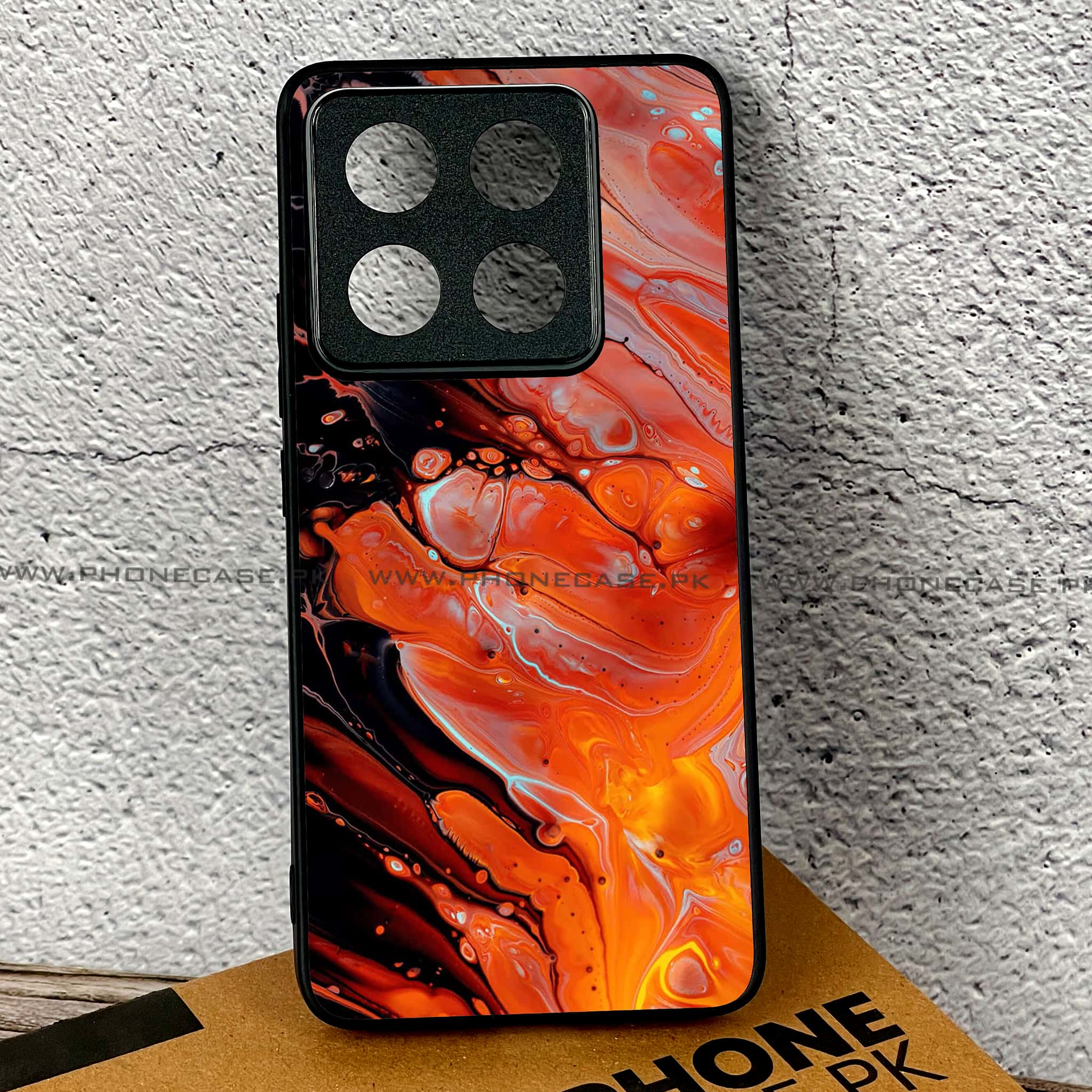 Xiaomi 14T Pro - Liquid Marble Series - Premium Printed Glass soft Bumper shock Proof Case