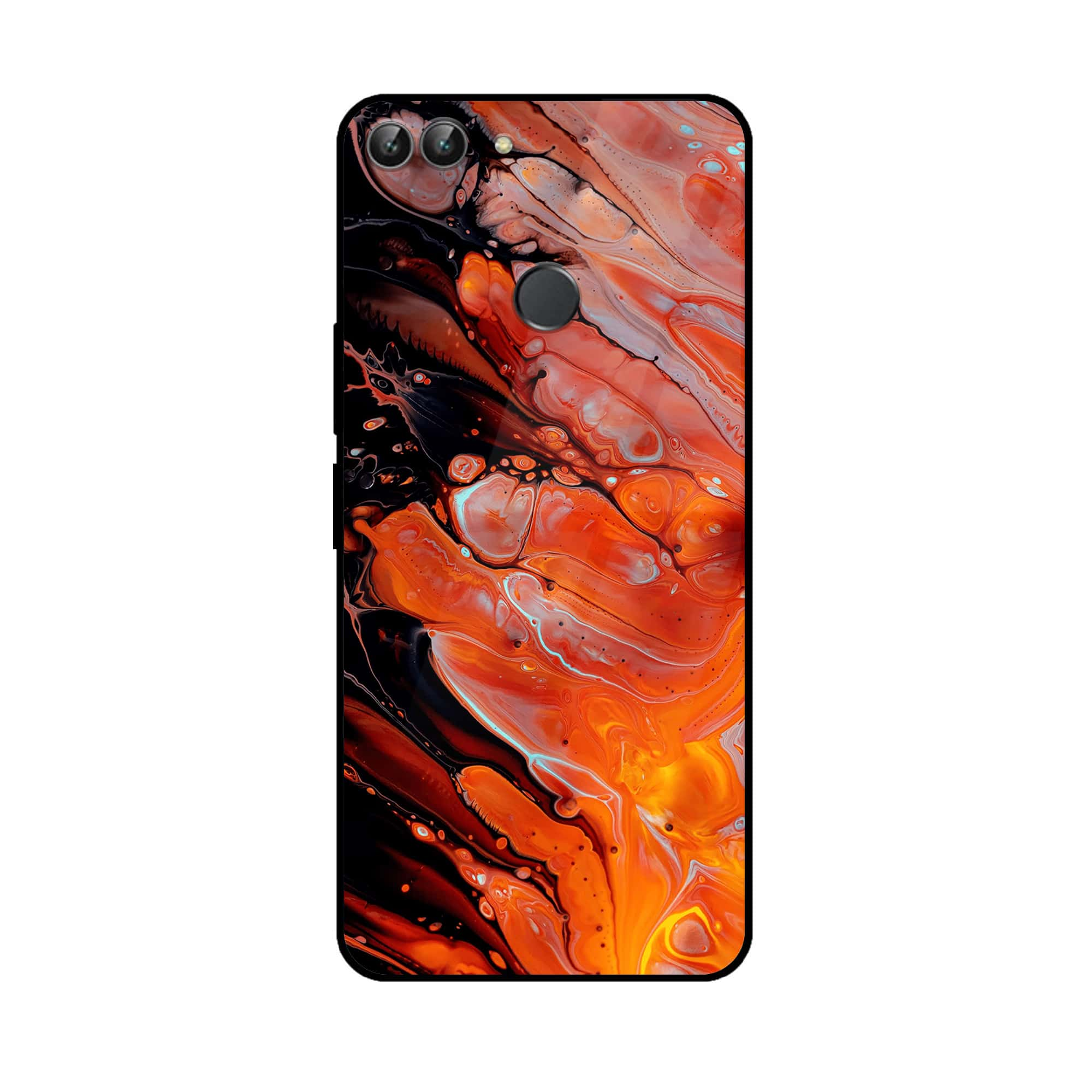 Huawei P Smart - Liquid Marble Series - Premium Printed Glass soft Bumper shock Proof Case