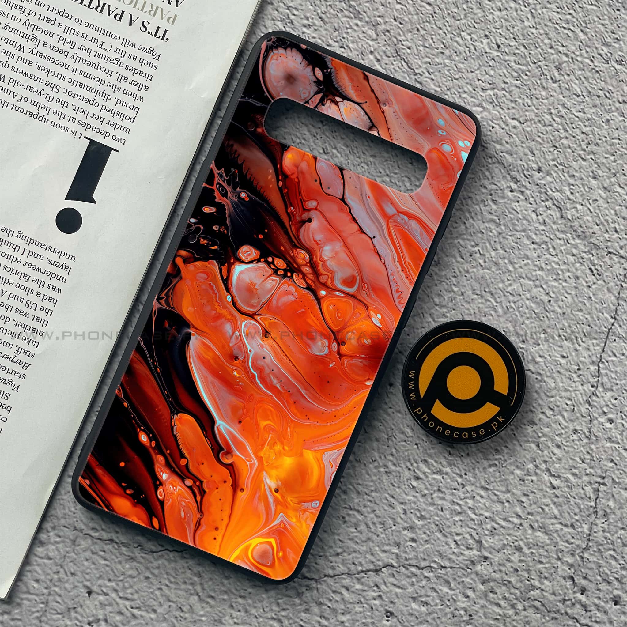Samsung Galaxy S10 5G - Liquid Marble Series - Premium Printed Glass soft Bumper shock Proof Case