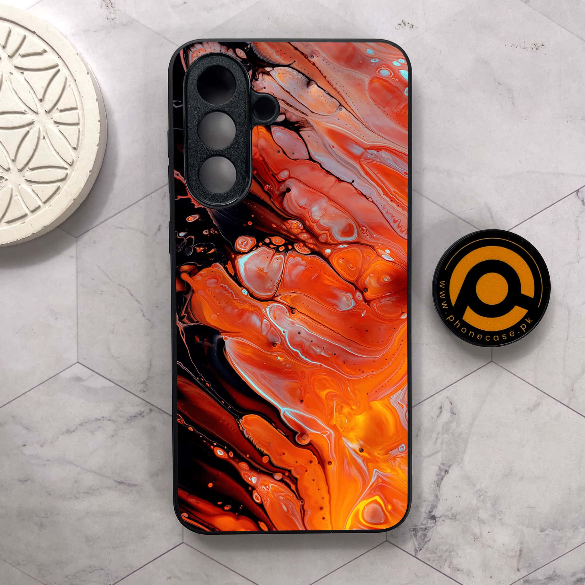 Samsung Galaxy A26 5G - Liquid Marble Series - Premium Metal Printed soft Bumper shock Proof Case