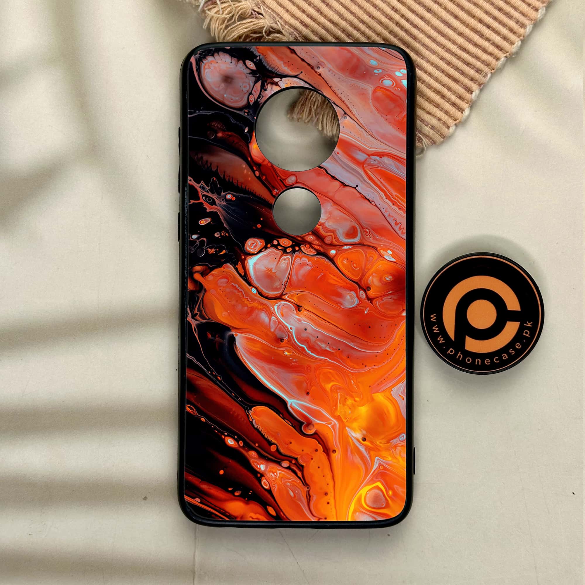 Moto G7 - Liquid Marble Series - Premium Printed Glass soft Bumper shock Proof Case