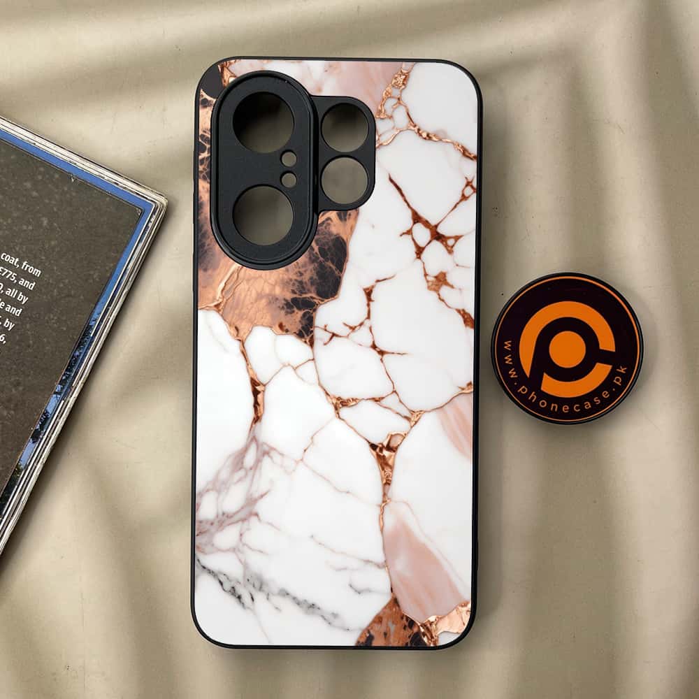 Vivo X200 FE - Liquid Marble Series - Premium Metal Printed soft Bumper Shock Proof Case