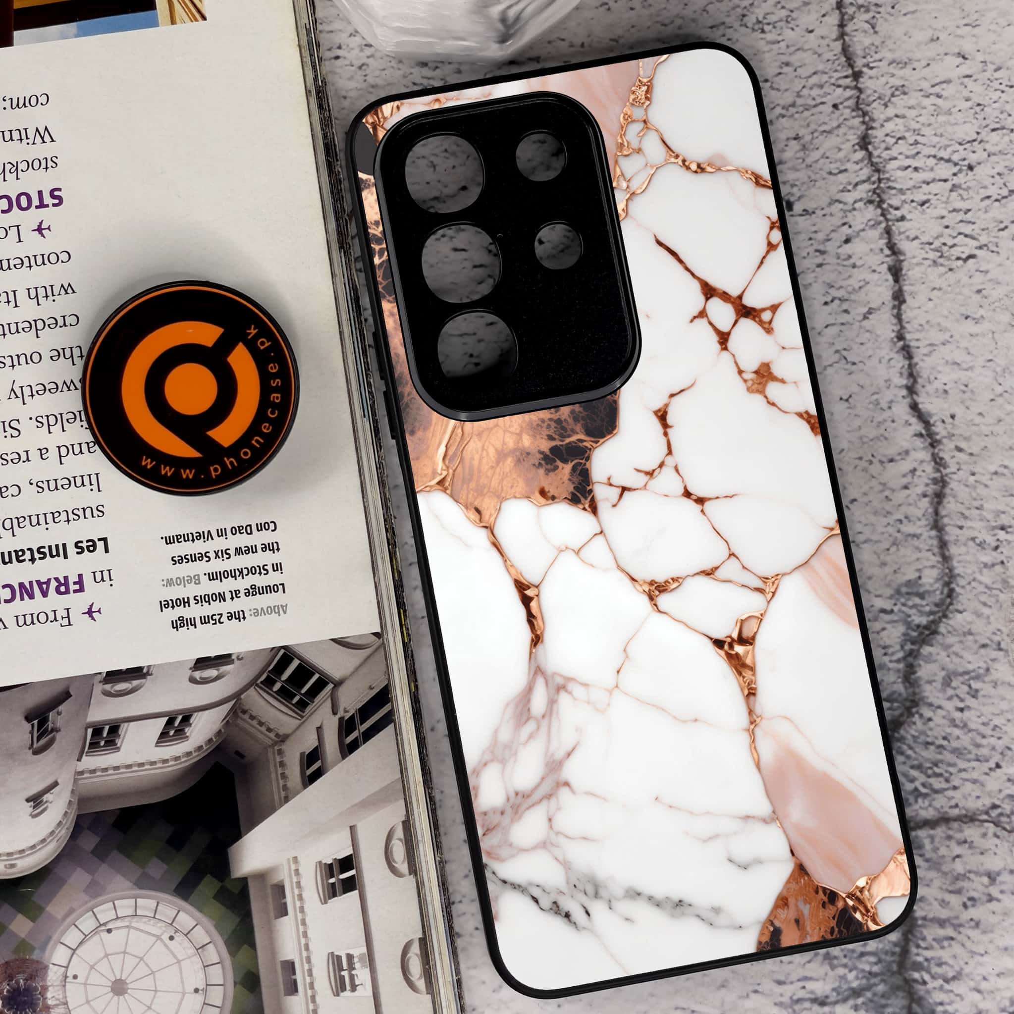 Vivo Y29 4G - Liquid Marble Series - Premium Metal Printed soft Bumper Shock Proof Case