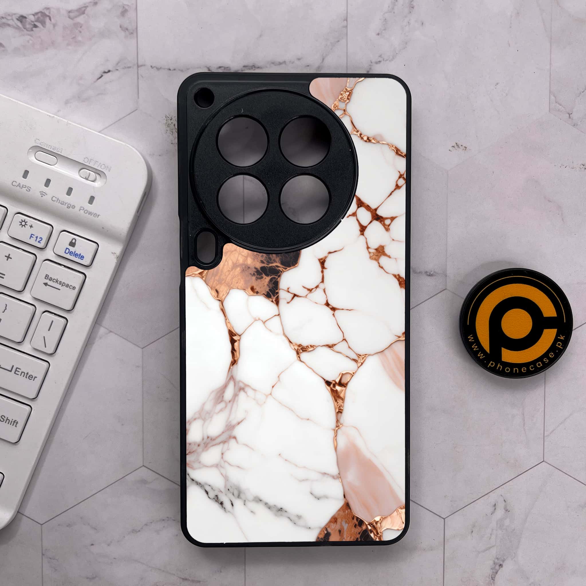 Tecno Camon 30 Premier - Liquid Marble Series - Premium Metal Printed soft Bumper shock Proof Case