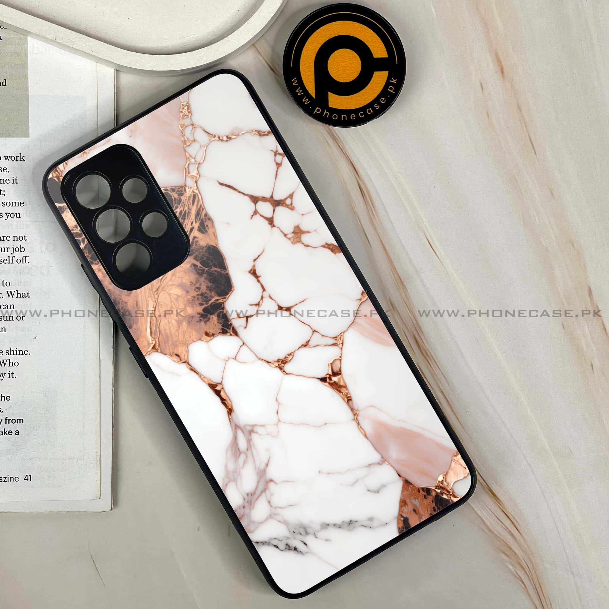 Samsung Galaxy A32 4G - Liquid Marble Series - Premium Printed Glass soft Bumper shock Proof Case