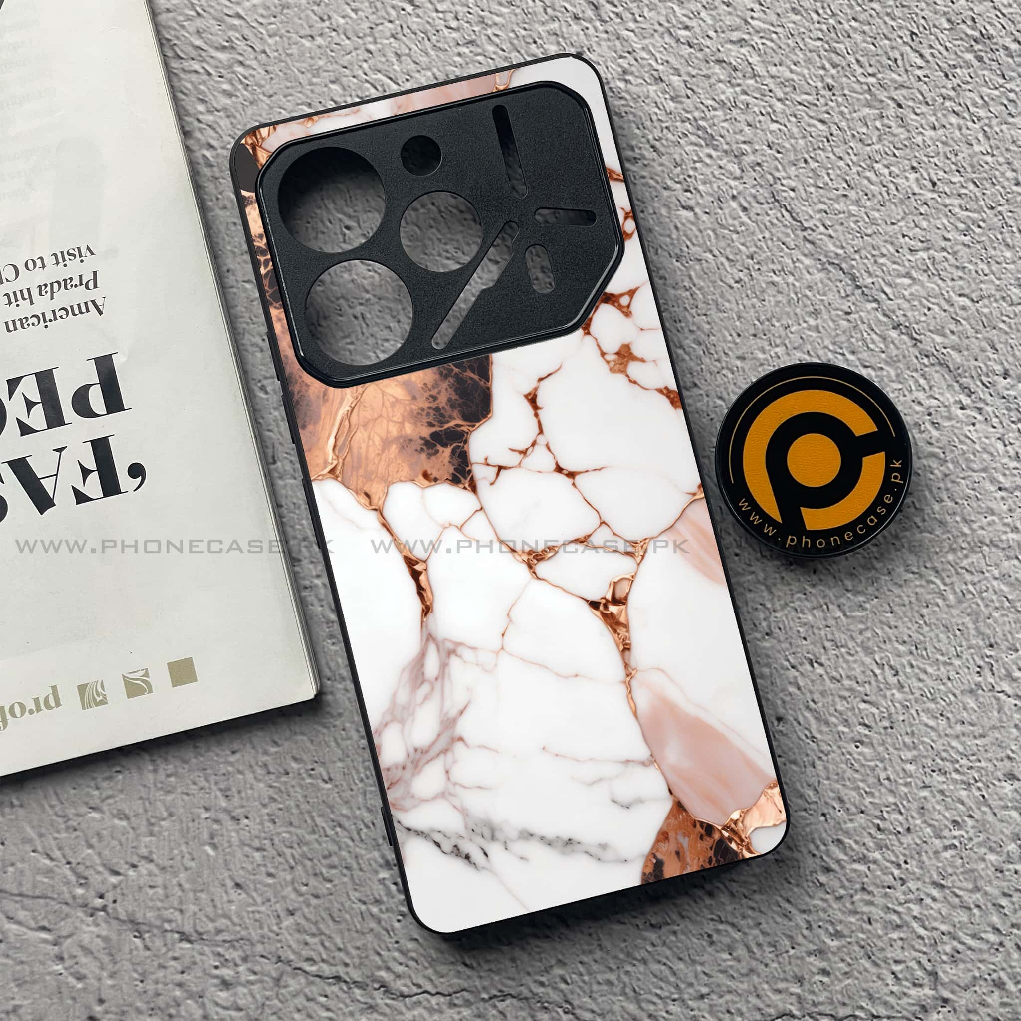 Tecno Pova 6 Pro - Liquid Marble Series - Premium Printed Glass soft Bumper shock Proof Case