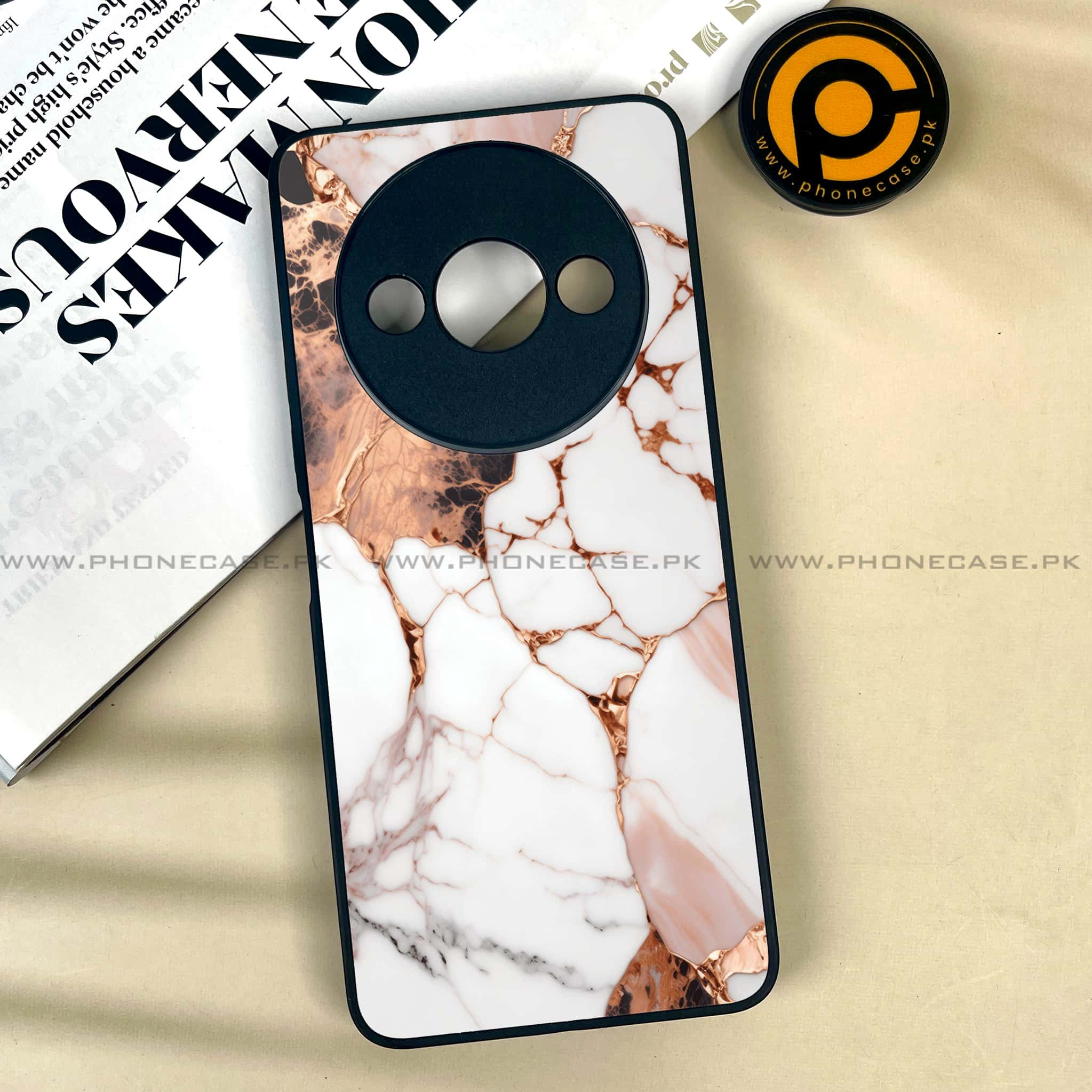 Xiaomi Redmi A3x - Liquid Marble Series - Premium Printed Metal soft Bumper shock Proof Case