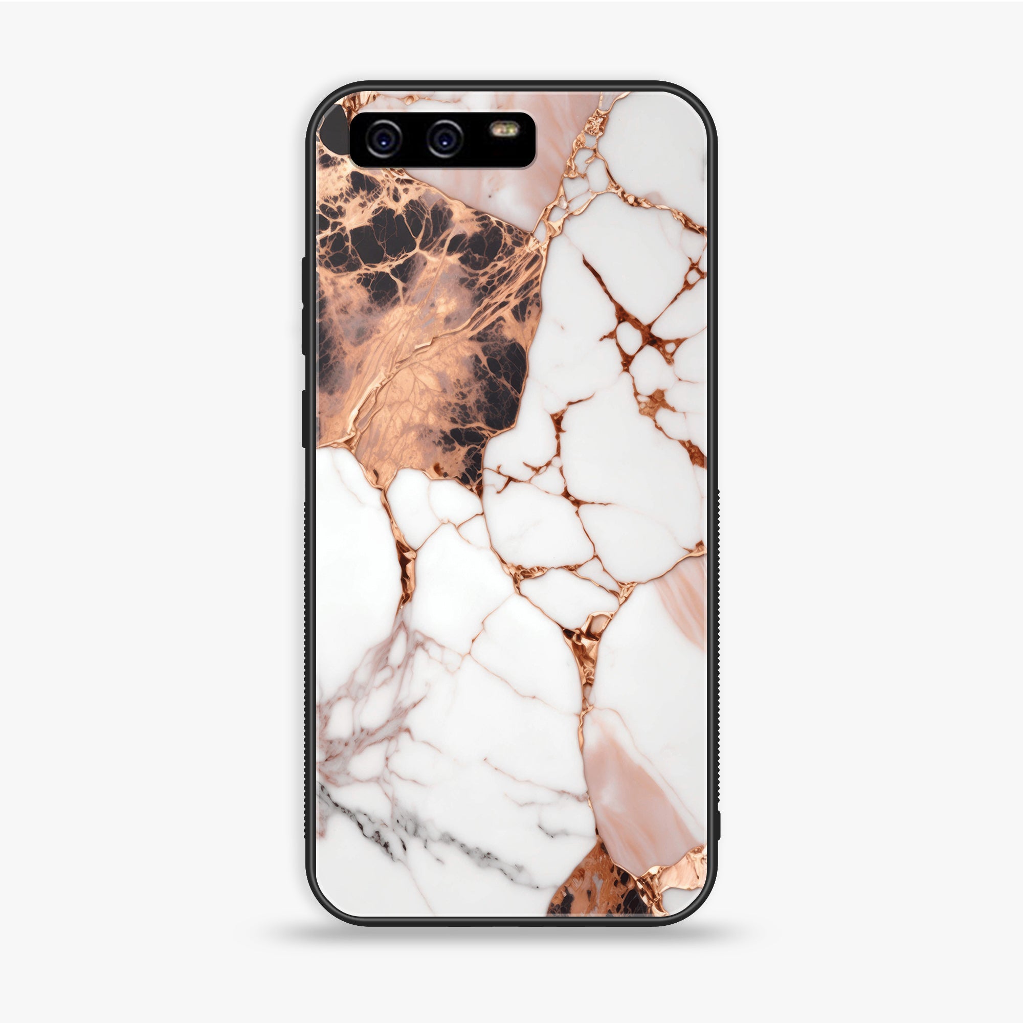 Huawei P10 Plus - Liquid Marble Series - Premium Printed Glass soft Bumper shock Proof Case